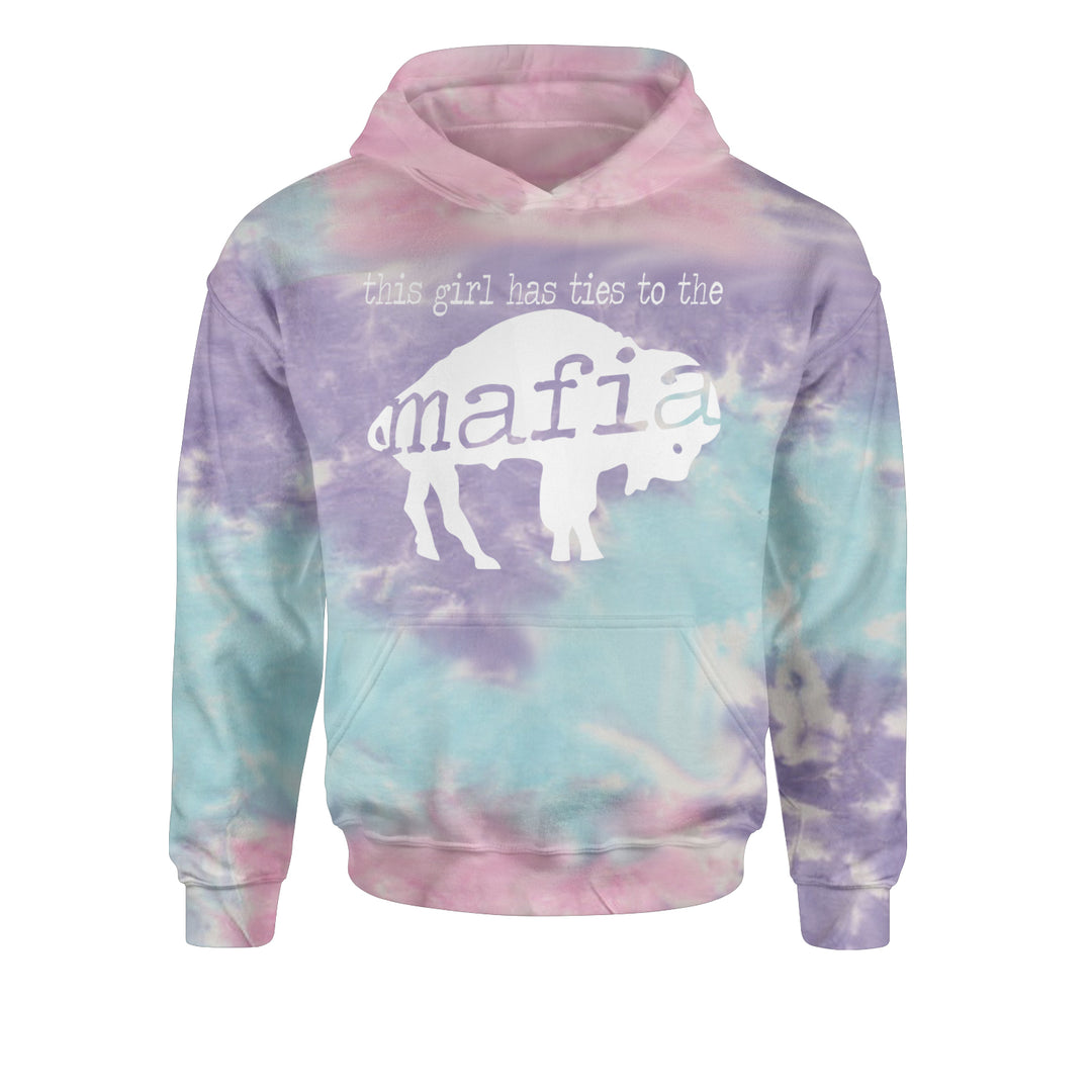 This Girl Has Ties To The Bills Mafia Youth-Sized Hoodie Tie-Dye Cotton Candy