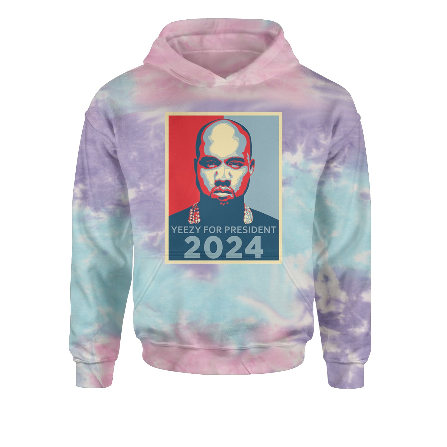 Yeezus For President Vote for Ye Youth-Sized Hoodie Tie-Dye Cotton Candy