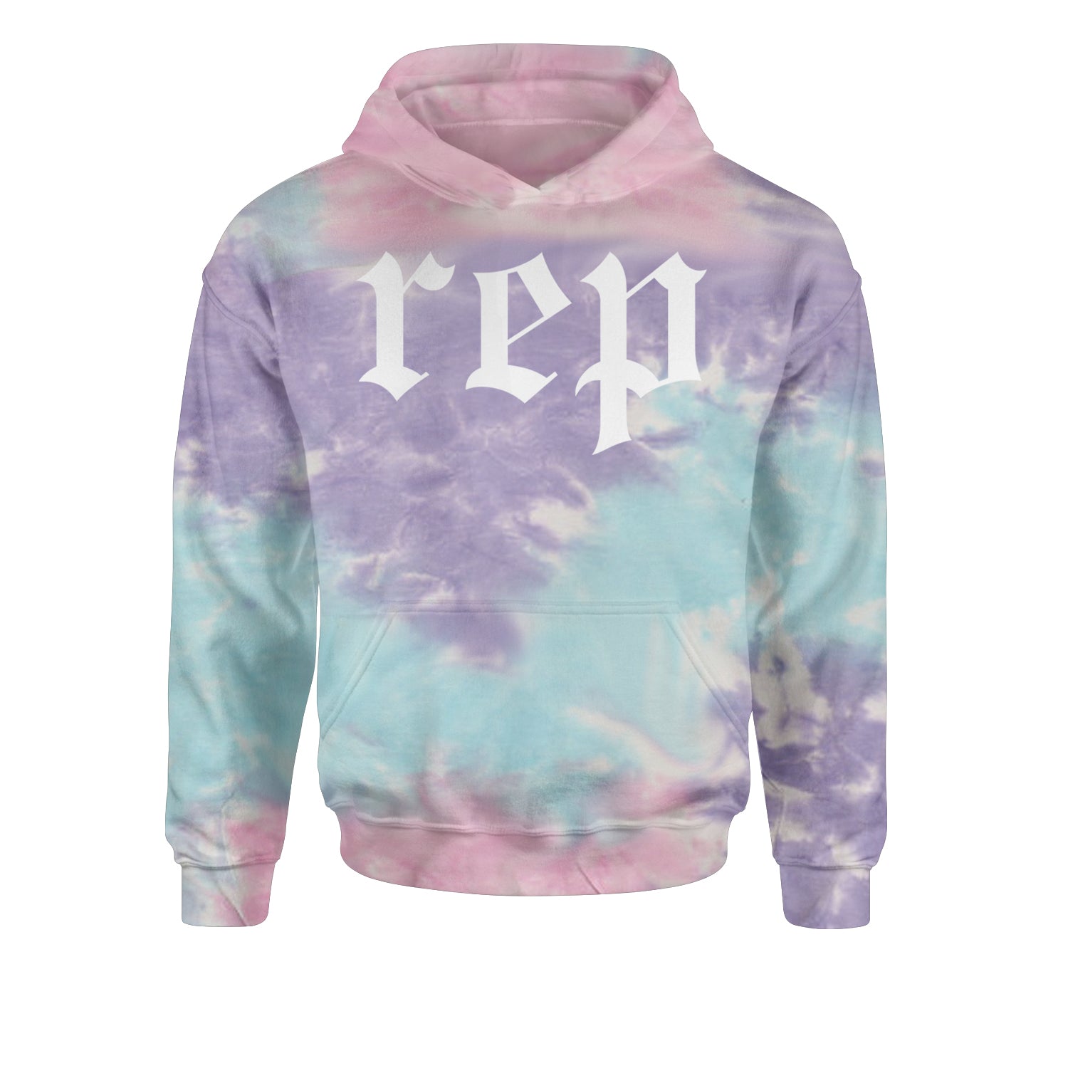 REP Reputation Eras Music Lover Gift Fan Favorite Youth-Sized Hoodie Tie-Dye Cotton Candy