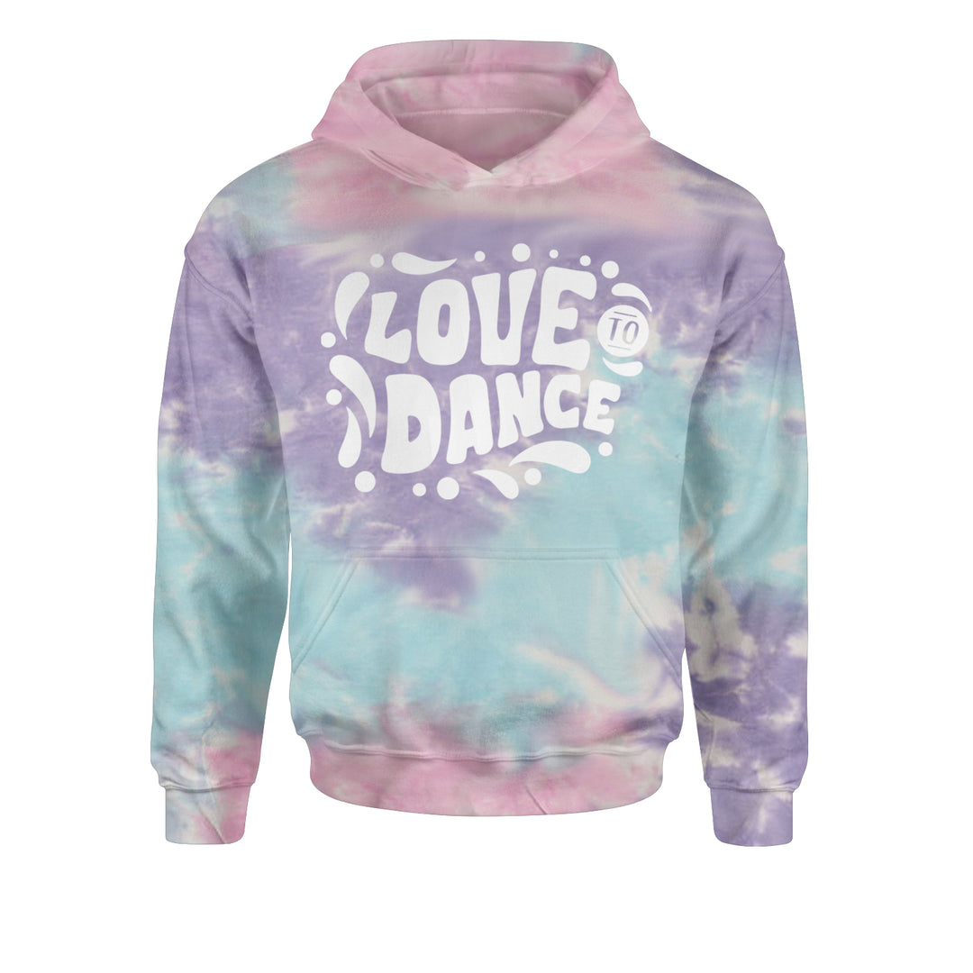 Love To Dance Youth-Sized Hoodie Tie-Dye Cotton Candy