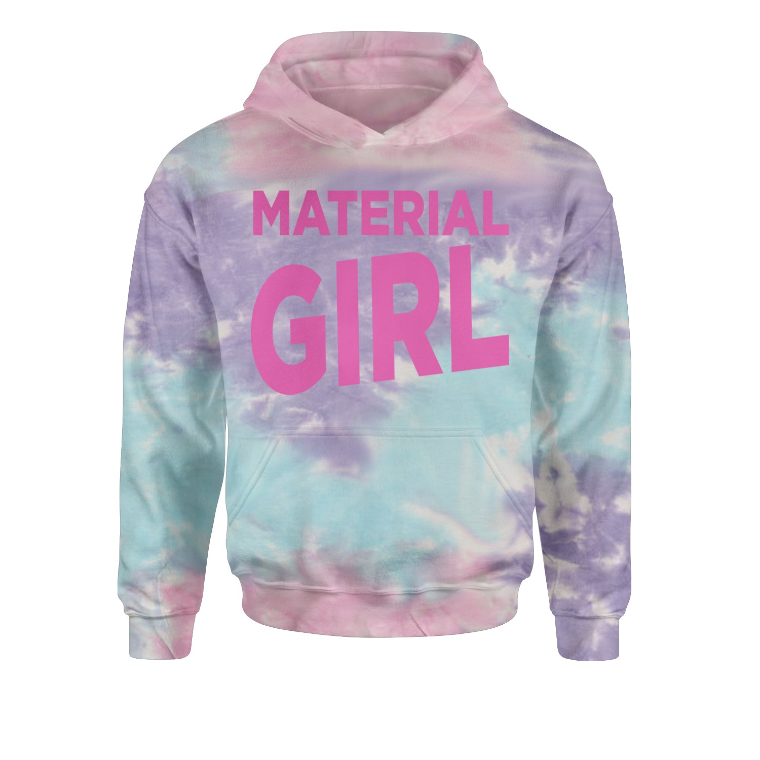 Material Girl 80's Retro Celebration Youth-Sized Hoodie Tie-Dye Cotton Candy