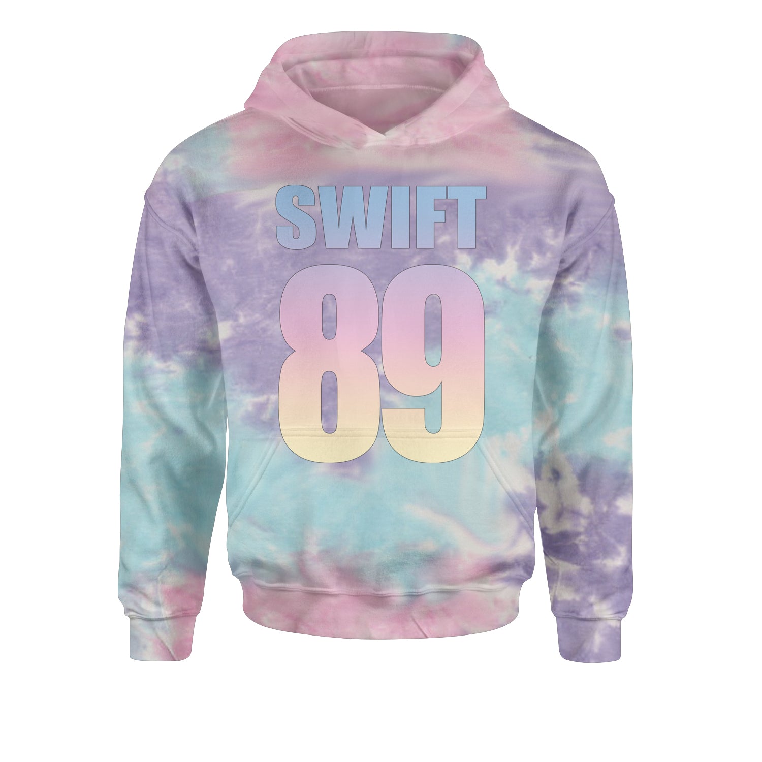 Lover Era Swift 89 Birth Year Music Fan TTPD Youth-Sized Hoodie Tie-Dye Cotton Candy