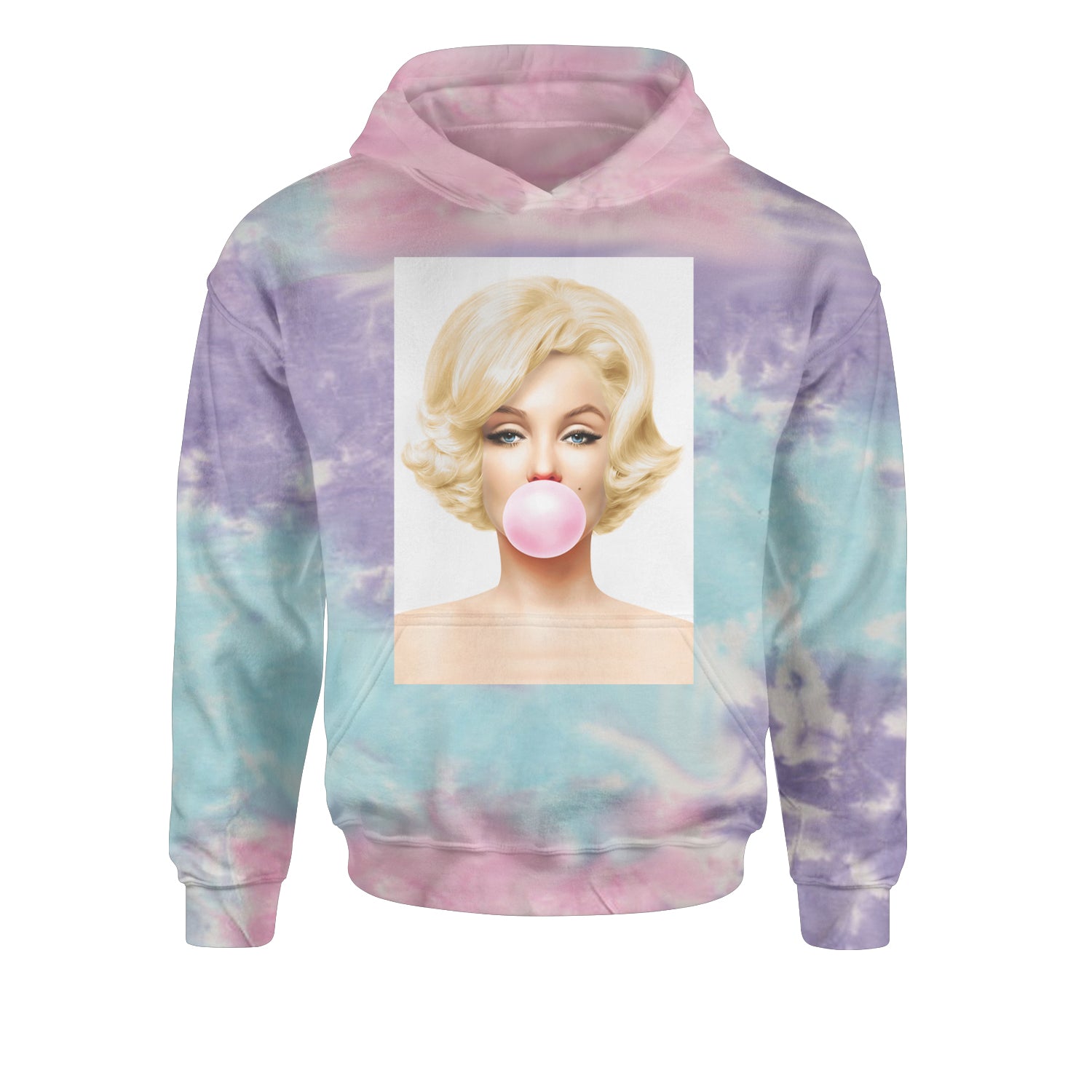 Ms. Monroe Pink Bubble Gum American Icon Youth-Sized Hoodie Tie-Dye Cotton Candy