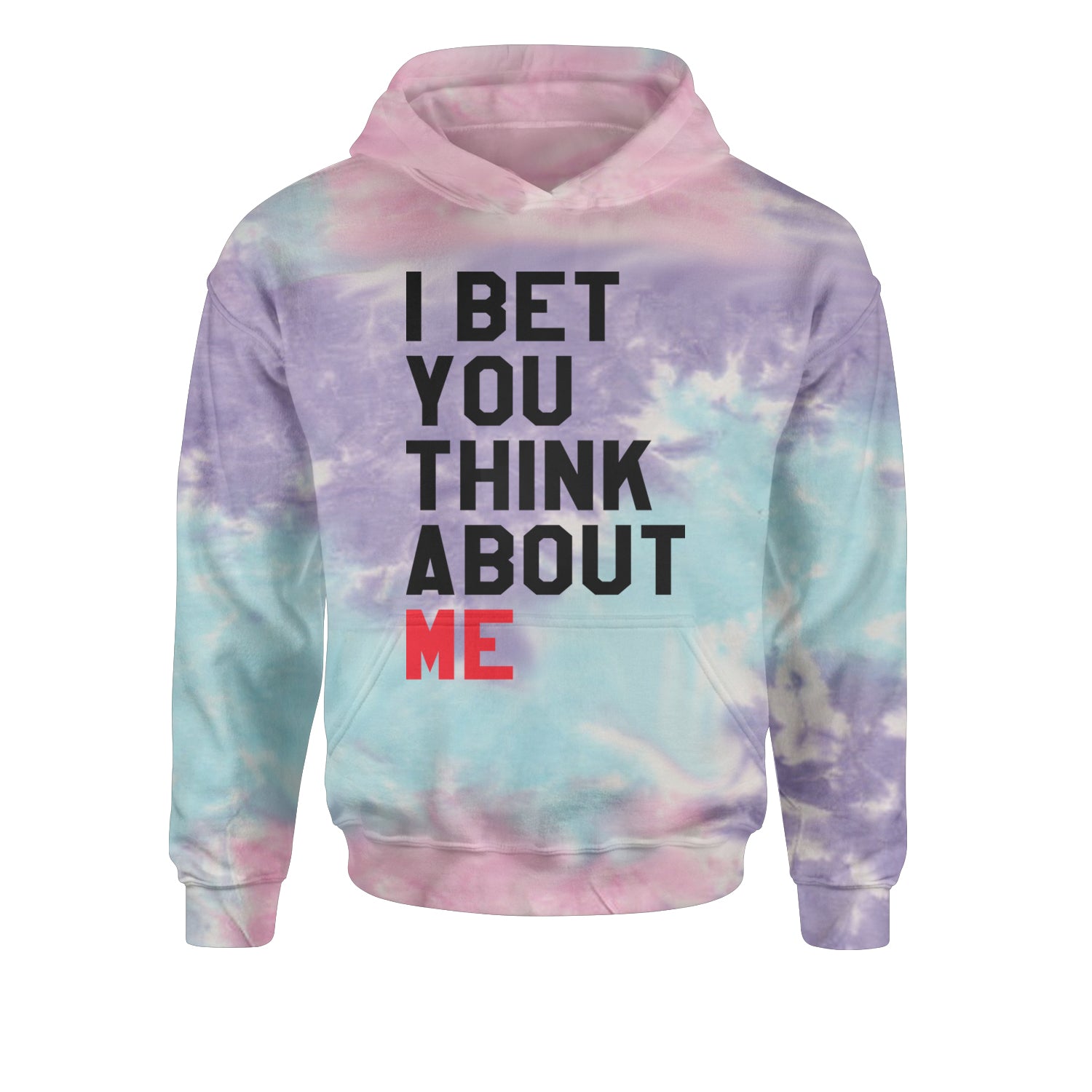 I Bet You Think About Me New TTPD Era Youth-Sized Hoodie Tie-Dye Cotton Candy