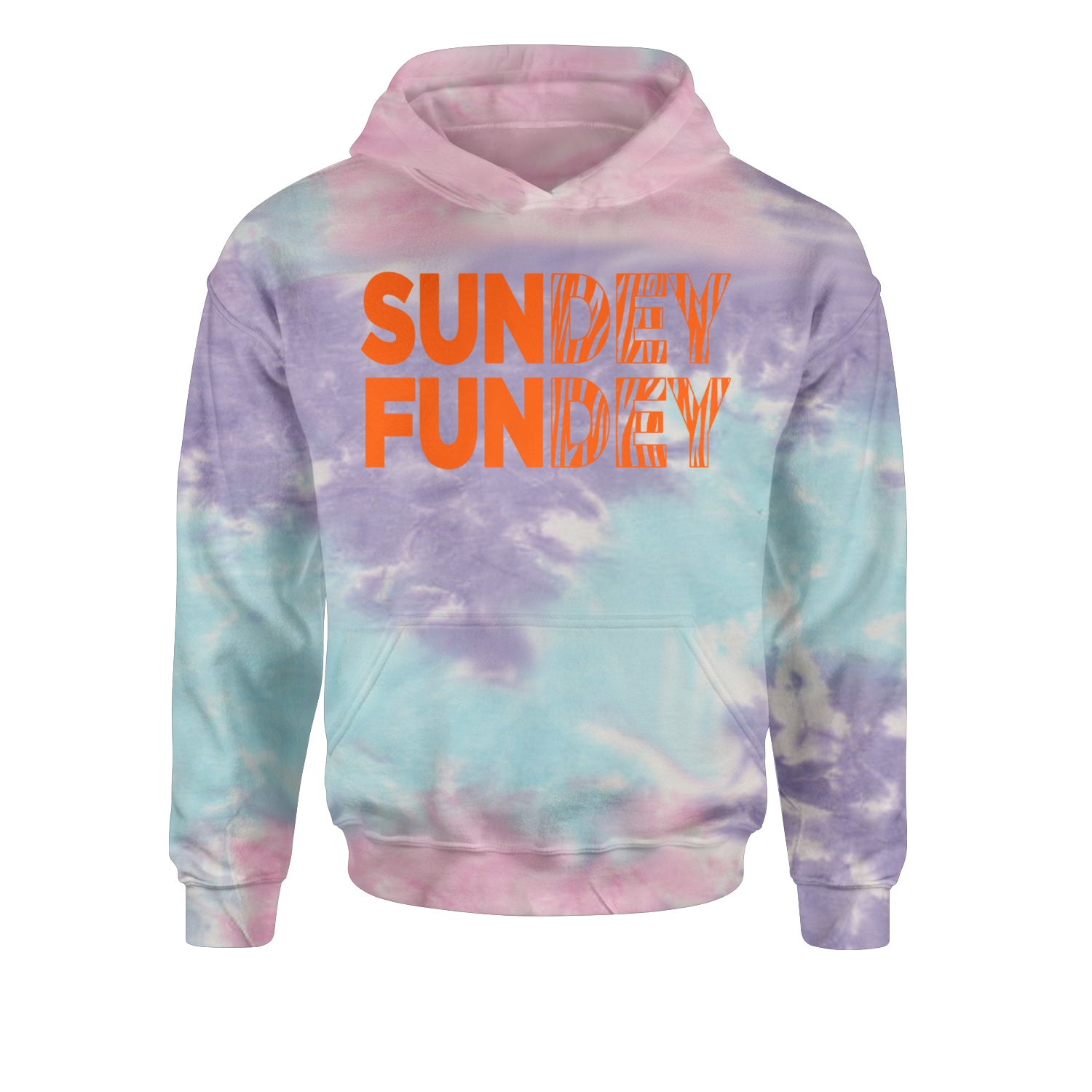 SunDEY FunDEY Sunday FundayYouth-Sized Hoodie Tie-Dye Cotton Candy