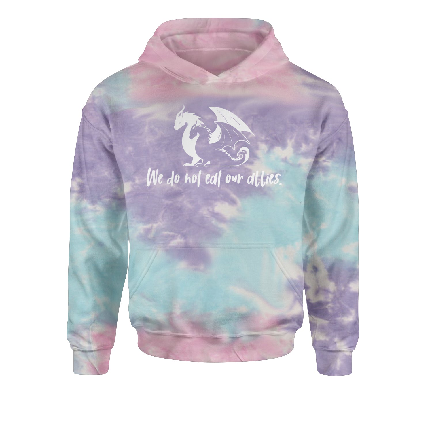 We Do Not Eat Our Allies Fourth Wing BasgiathYouth-Sized Hoodie Tie-Dye Cotton Candy