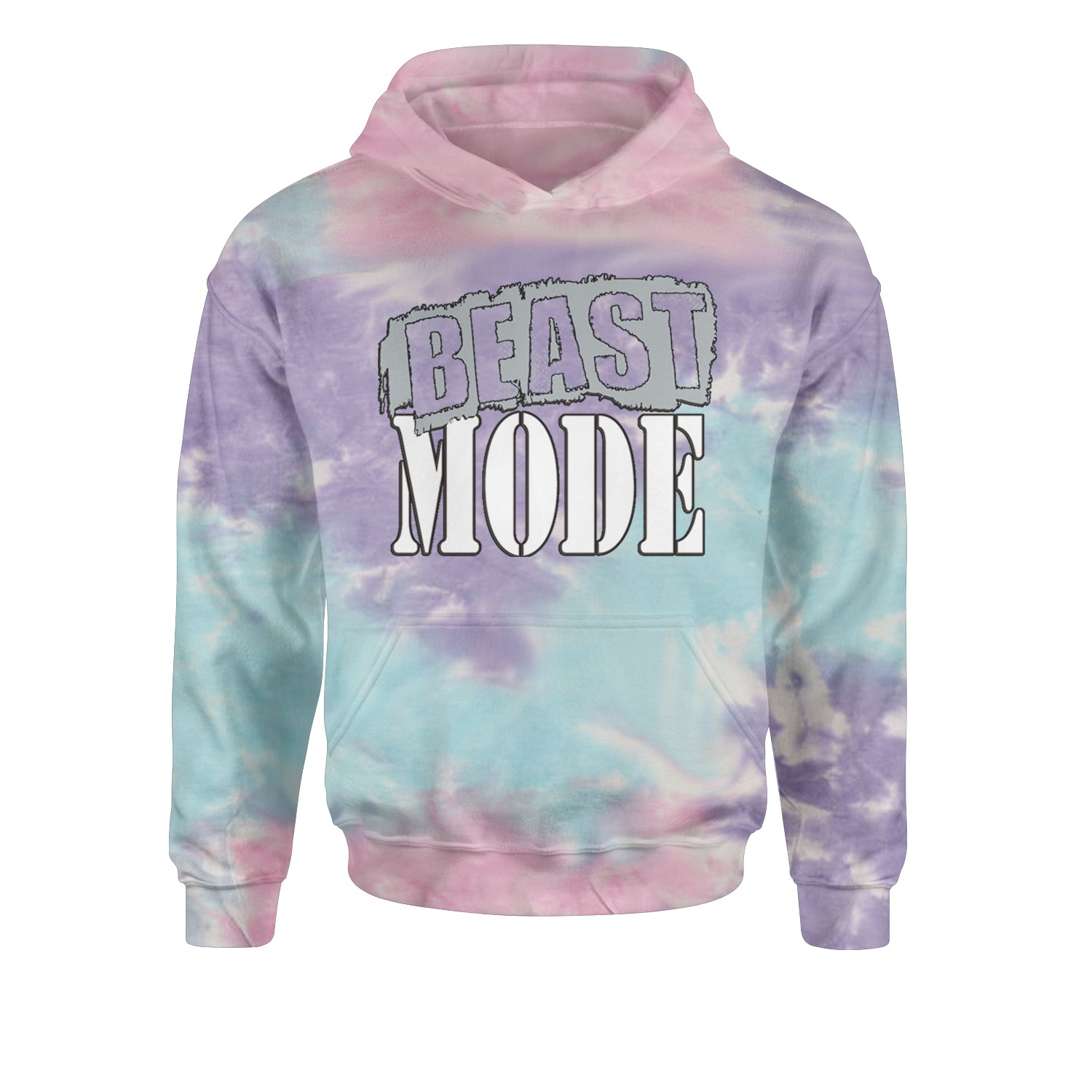 Beast Mode Training Gym Workout Youth-Sized Hoodie Tie-Dye Cotton Candy