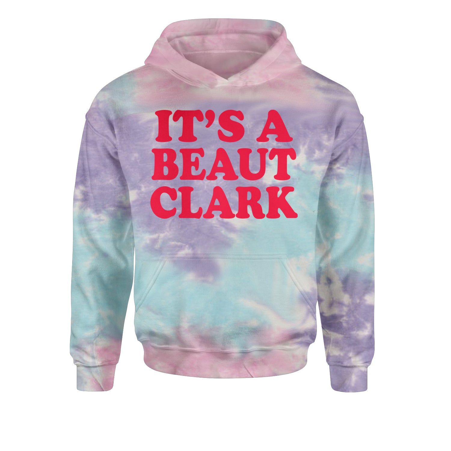 It's a Beaut Clark Festive ChristmasYouth-Sized Hoodie Tie-Dye Cotton Candy