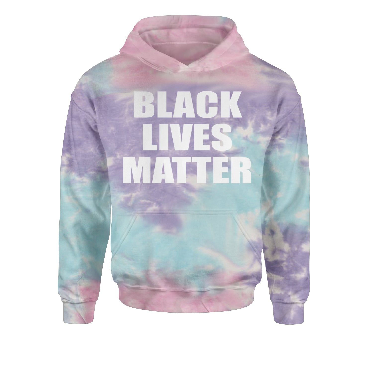 Black Lives Matter BLM Youth-Sized Hoodie Tie-Dye Cotton Candy