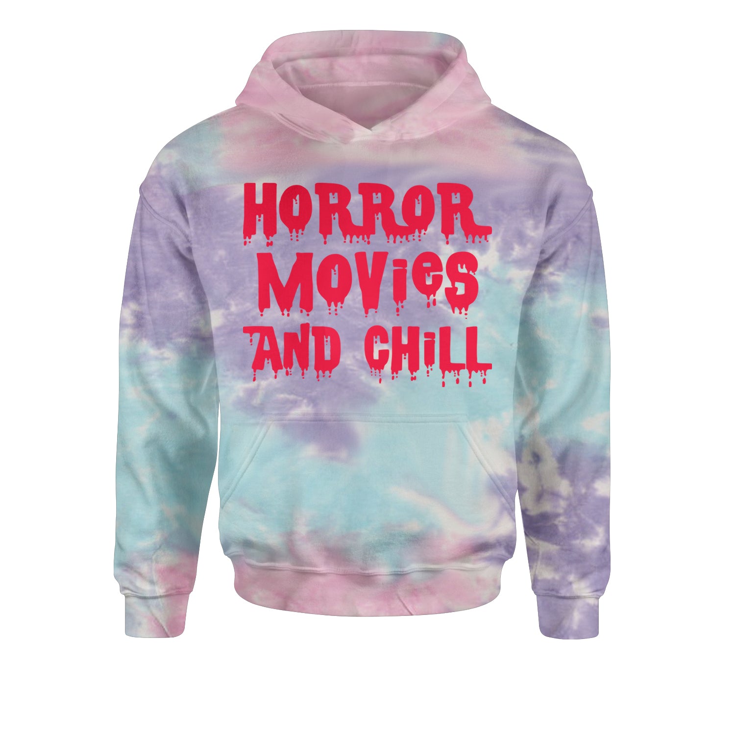 Horror Movies and ChillYouth-Sized Hoodie Tie-Dye Cotton Candy