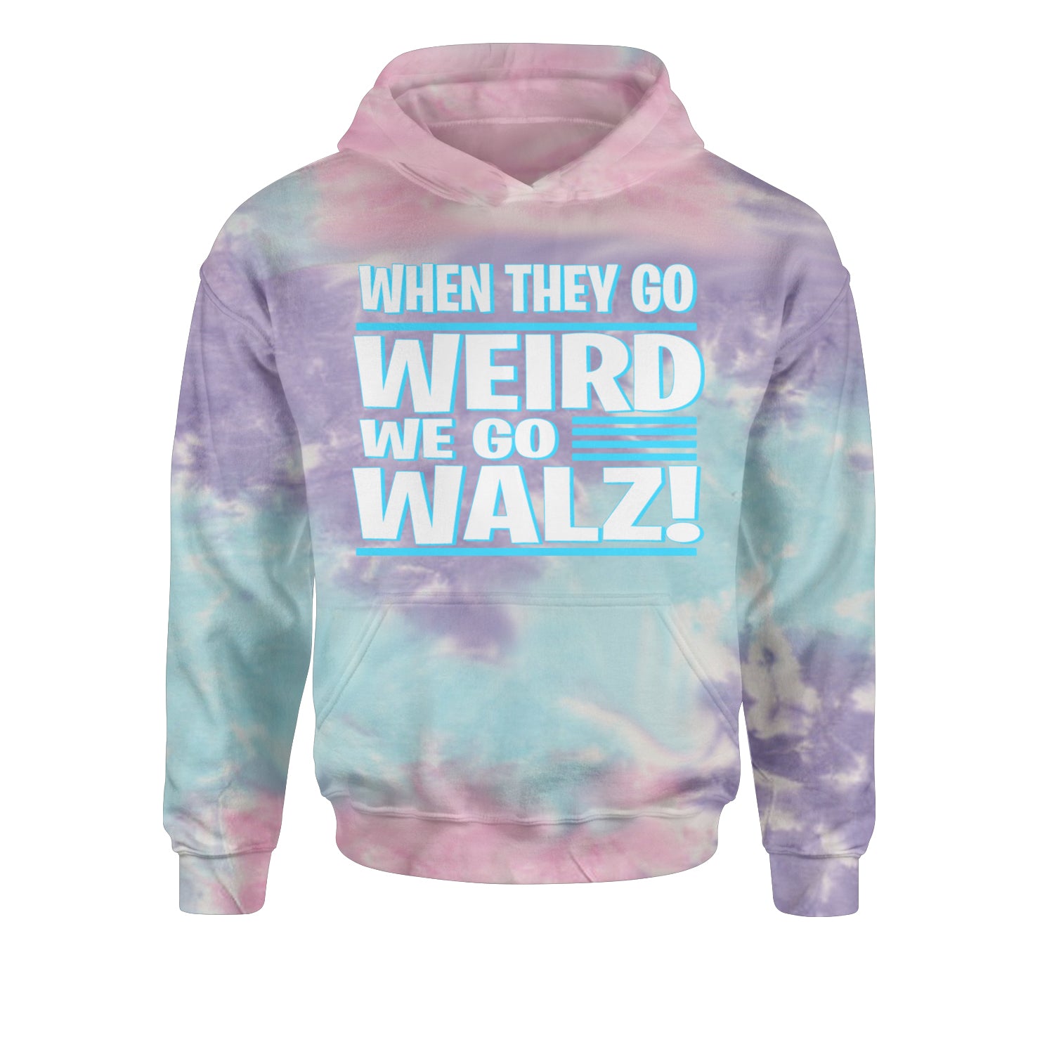 When They Go Weird We Go Walz Youth-Sized Hoodie Tie-Dye Cotton Candy