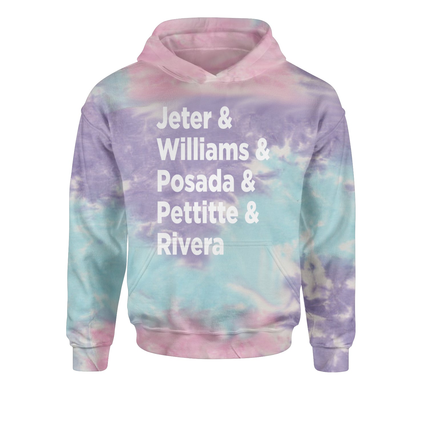 Jeter & Williams & Posada & Pettitte & Rivera Youth-Sized Hoodie Tie-Dye Cotton Candy