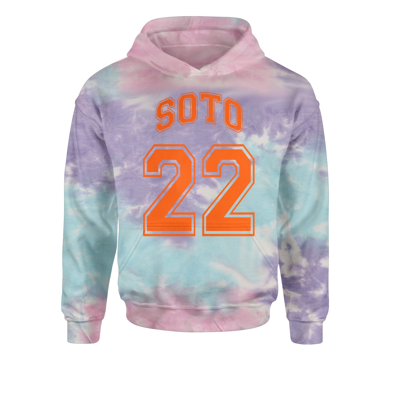 Soto Number 22Youth-Sized Hoodie Tie-Dye Cotton Candy