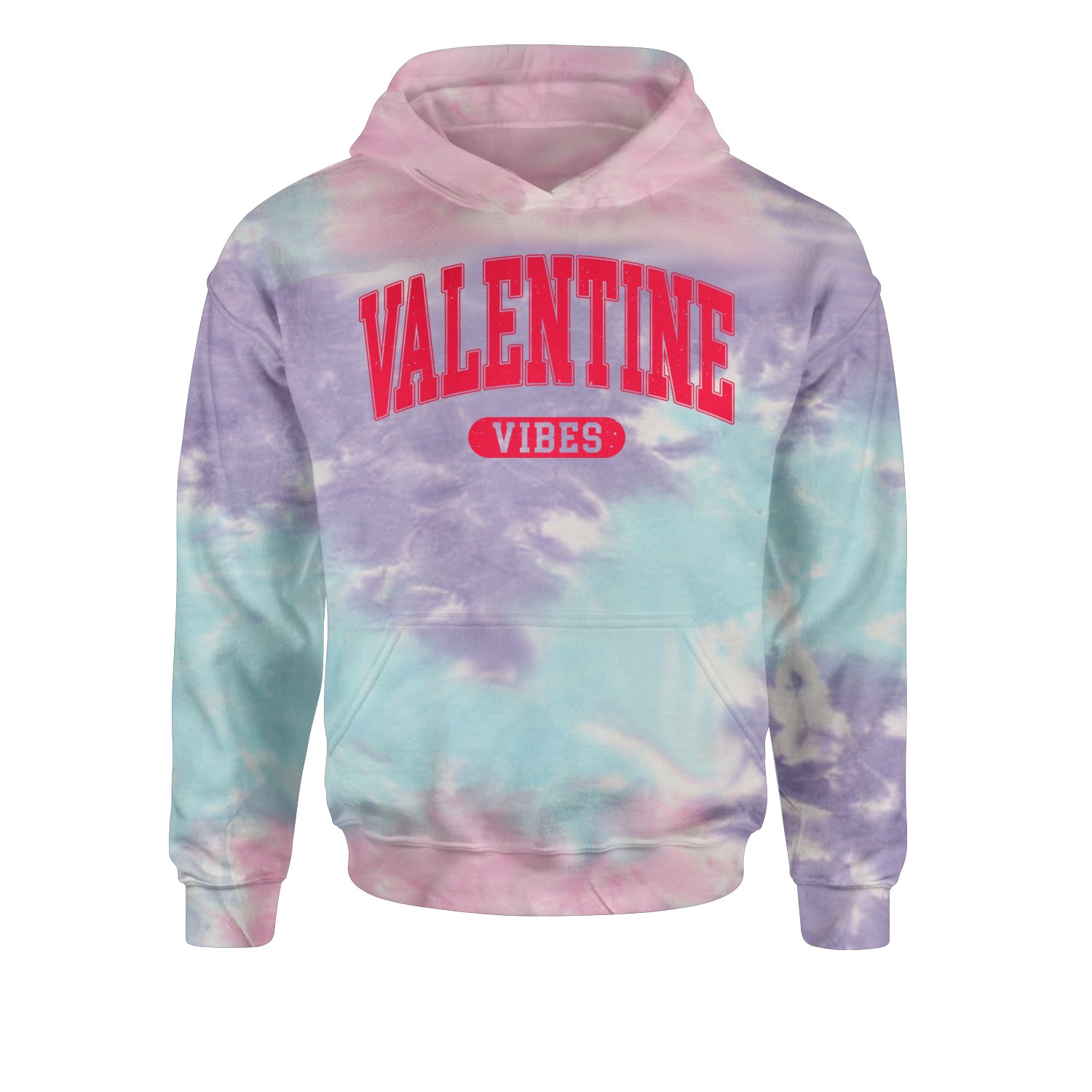 Valentines VibesYouth-Sized Hoodie Tie-Dye Cotton Candy