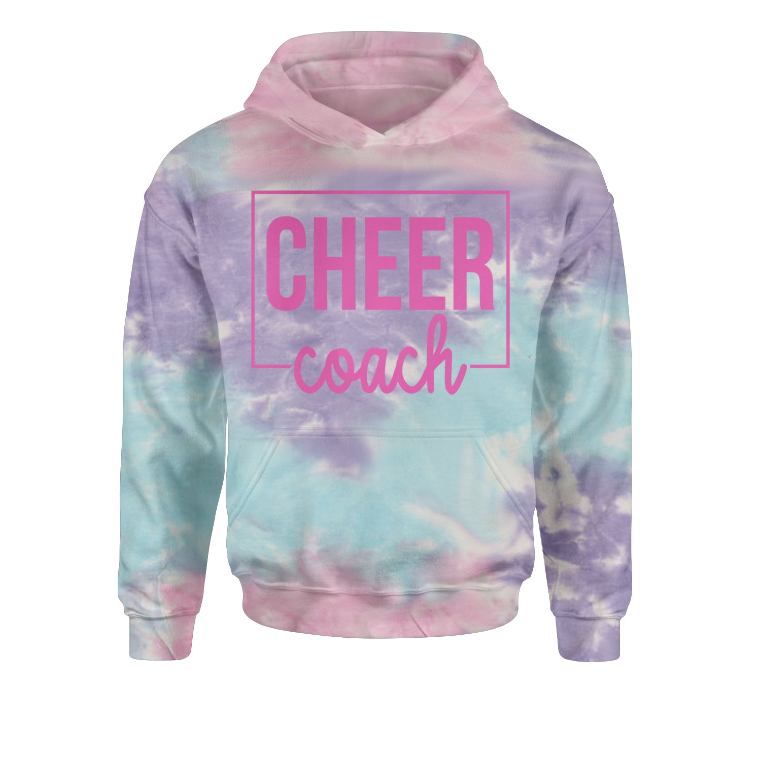 Cheer Coach Cheerleader Youth-Sized Hoodie Tie-Dye Cotton Candy