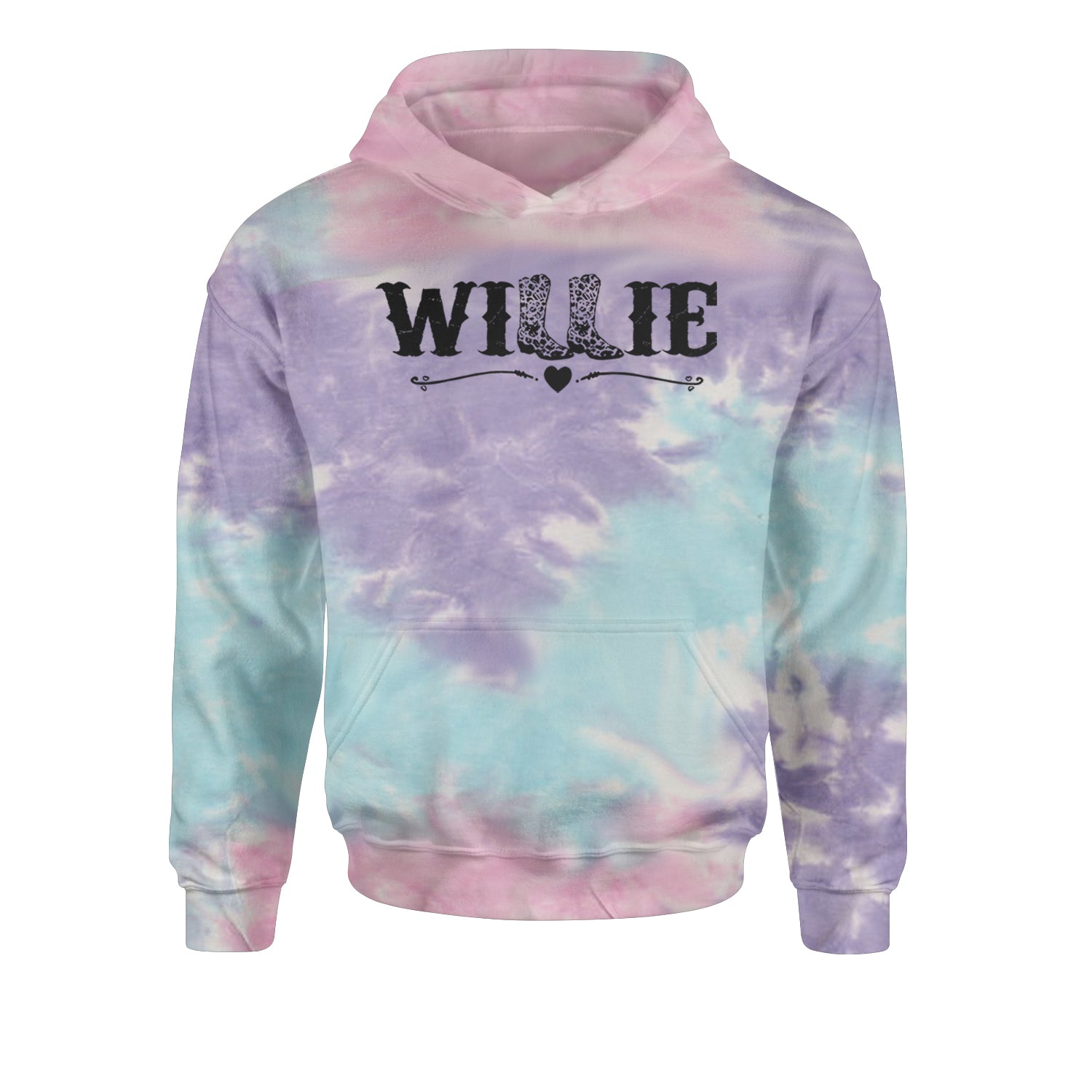 Willie Cowboy Boots Hippy Country Music Youth-Sized Hoodie