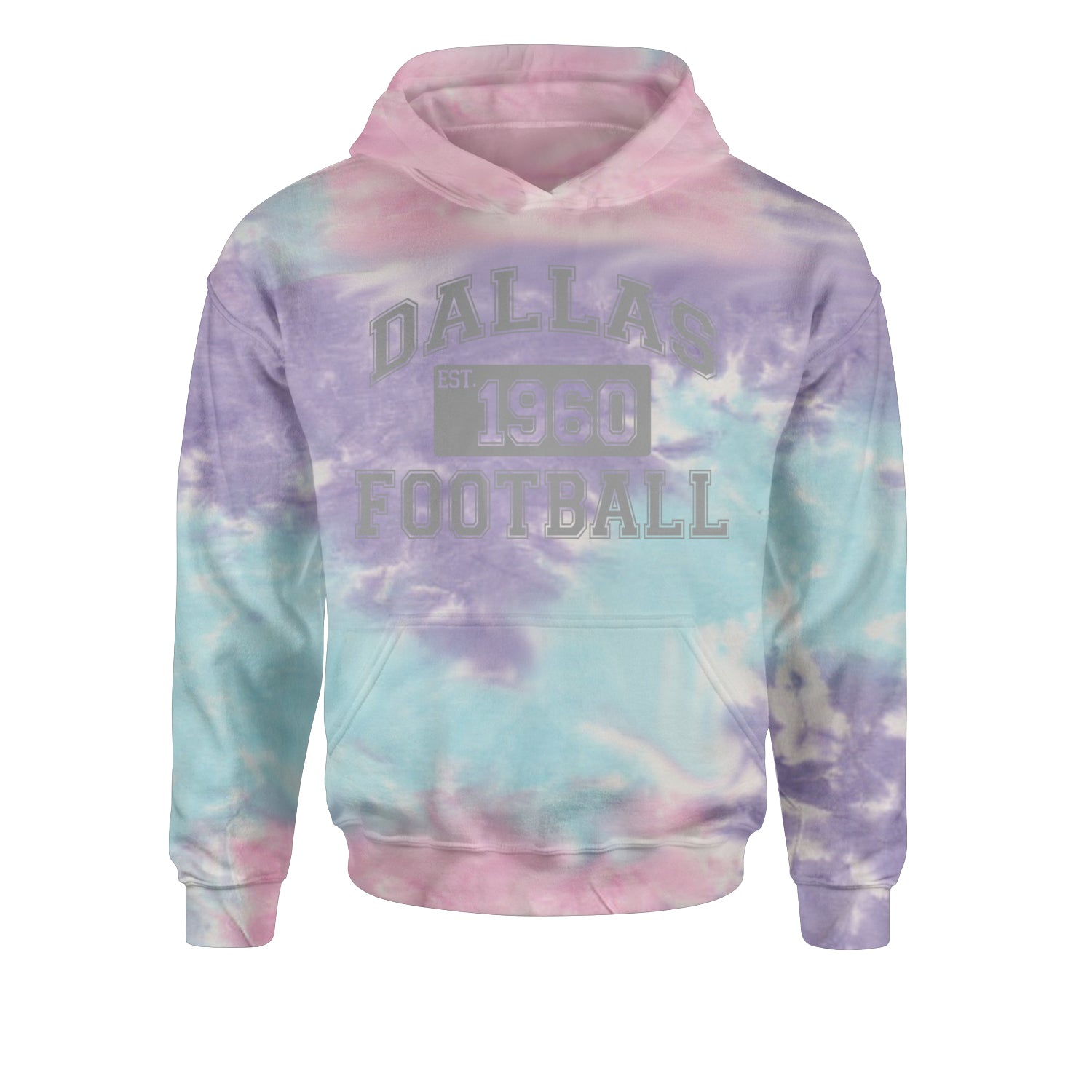 Dallas Football Established 1960 Youth-Sized Hoodie Tie-Dye Cotton Candy