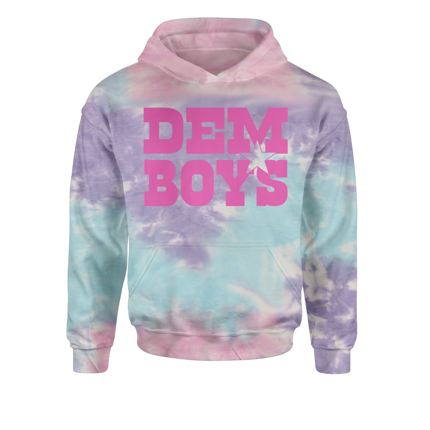 Dem Boys Hot Pink Dallas  Youth-Sized Hoodie Tie-Dye Cotton Candy