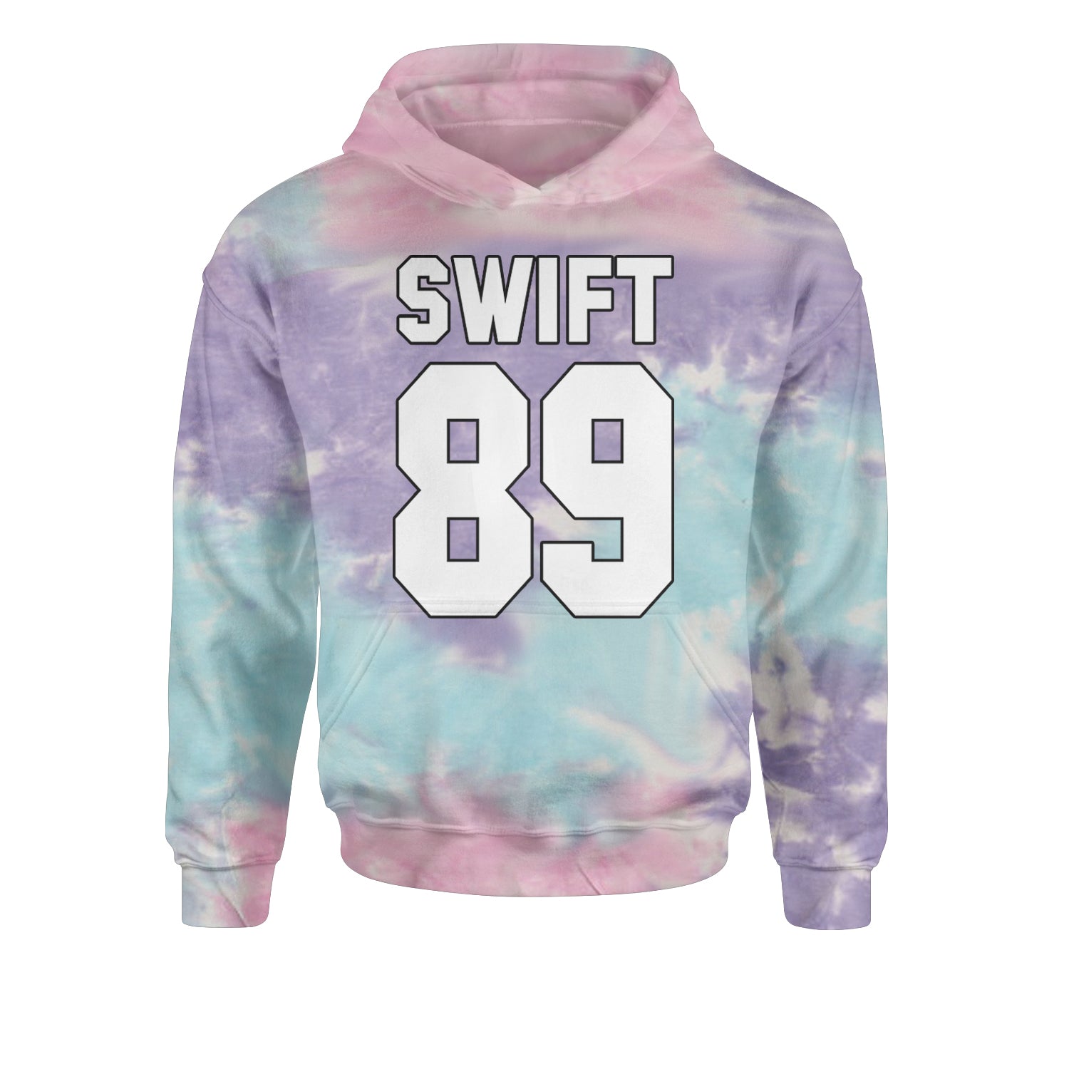 Swift 89 Birth Year Music Fan Era Poets Department Lover Youth-Sized Hoodie Tie-Dye Cotton Candy