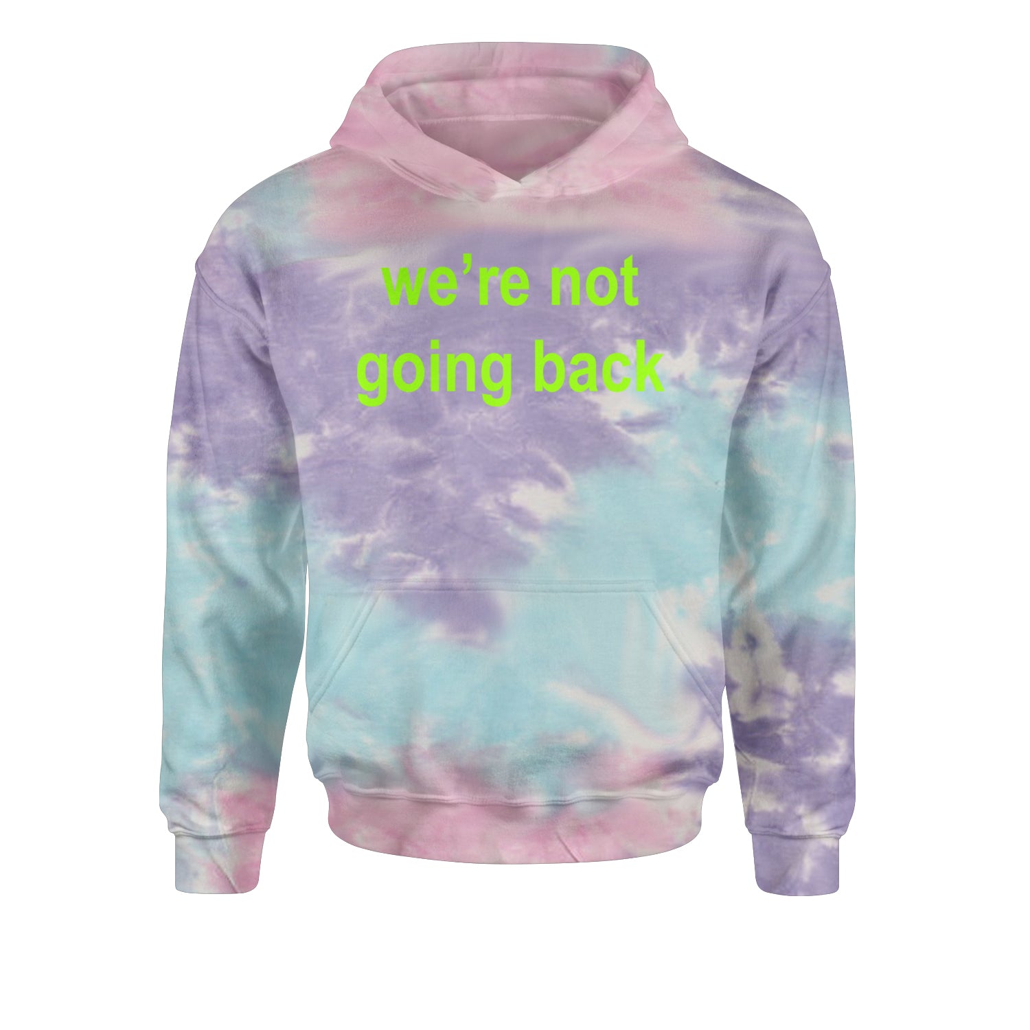 We're Not Going Back - Support Kamala Harris For President 2024 Youth-Sized Hoodie Tie-Dye Cotton Candy