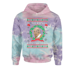 Merry Chrithmith Ugly ChristmasYouth-Sized Hoodie Tie-Dye Cotton Candy