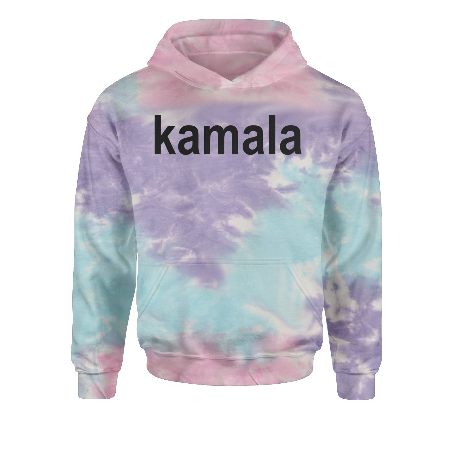 Kamala Black Print Kamala Harris For President Youth-Sized Hoodie Tie-Dye Cotton Candy