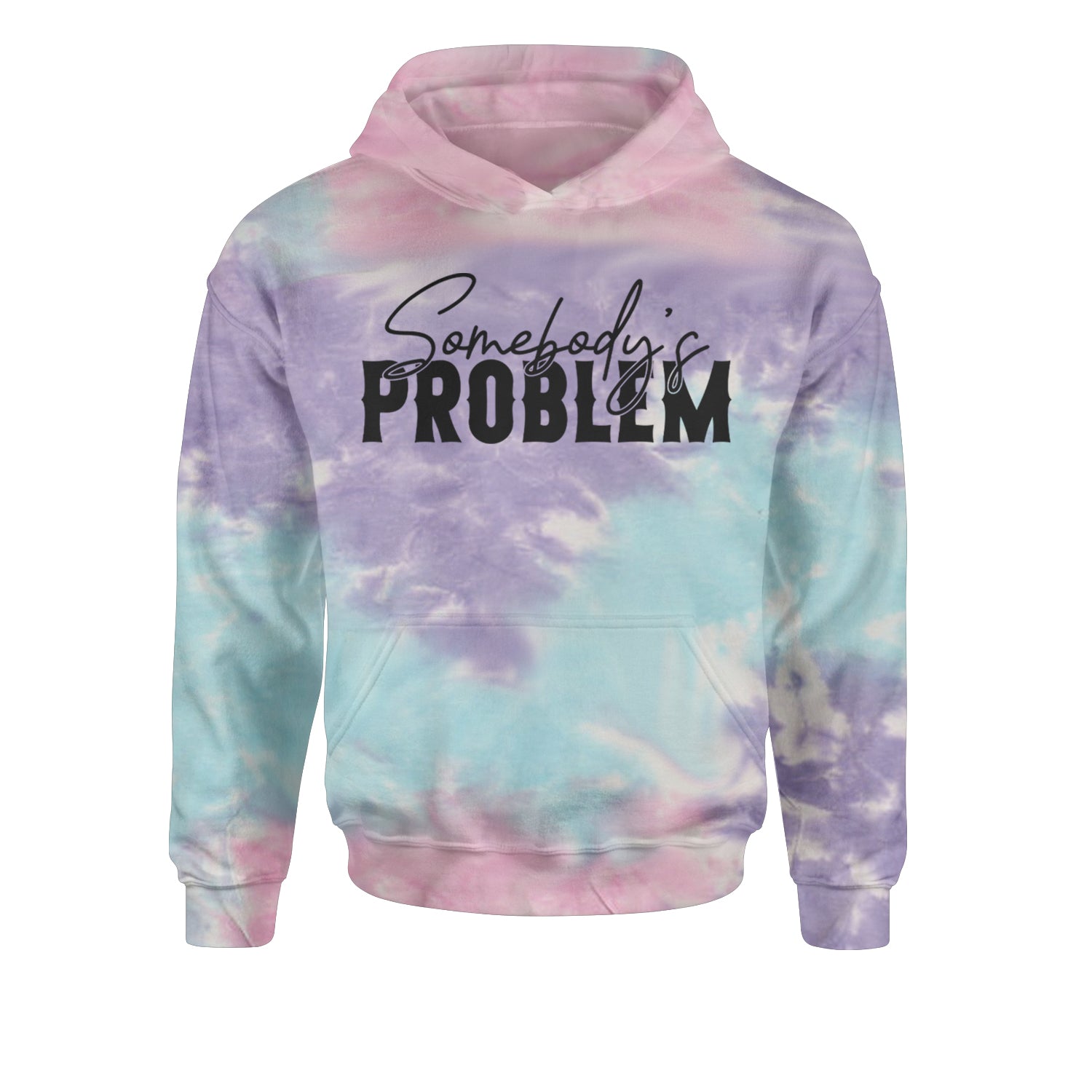 Somebody's Problem Country Music Western Youth-Sized Hoodie Tie-Dye Cotton Candy
