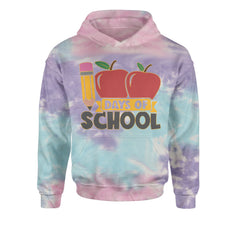 100 Days Of School Apple PencilYouth-Sized Hoodie Tie-Dye Cotton Candy
