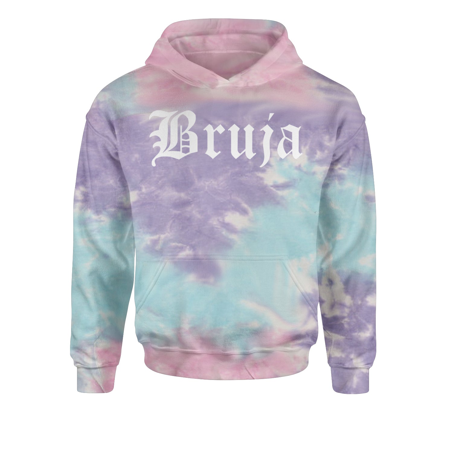 Bruja Gothic Spanish Witch Youth-Sized Hoodie Tie-Dye Cotton Candy