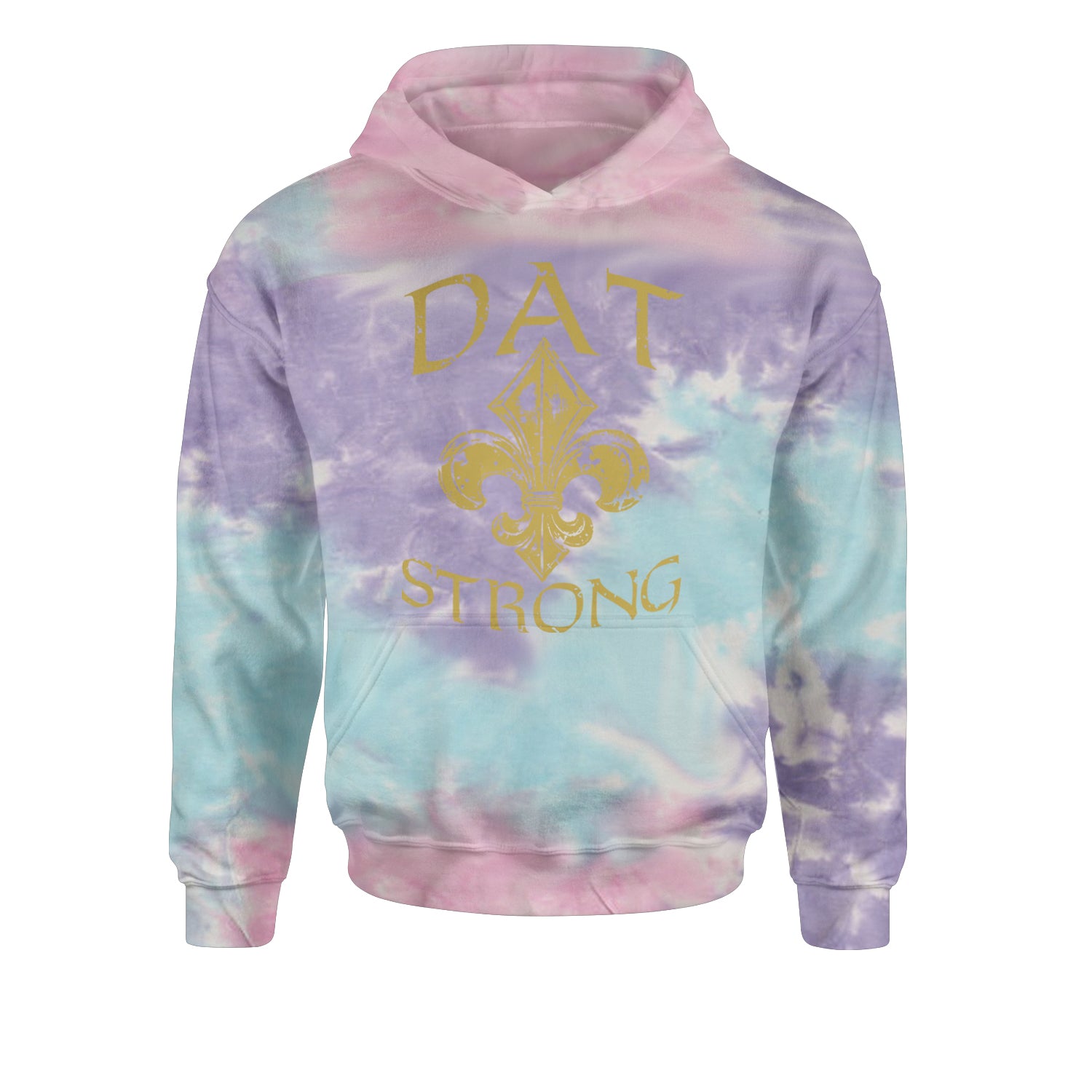 Dat Strong New Orleans   Youth-Sized Hoodie Tie-Dye Cotton Candy