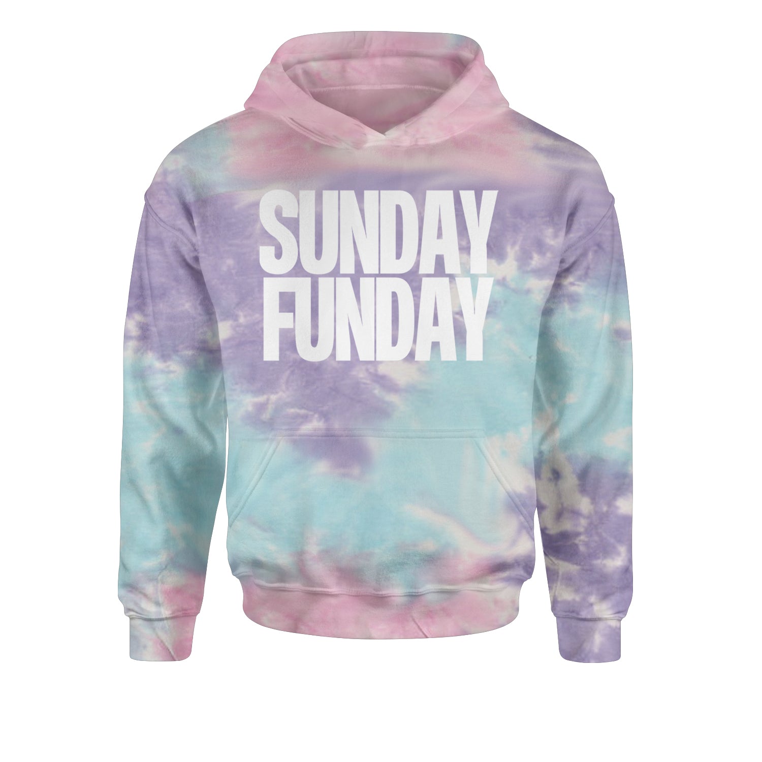 Sunday Funday  Youth-Sized Hoodie Tie-Dye Cotton Candy