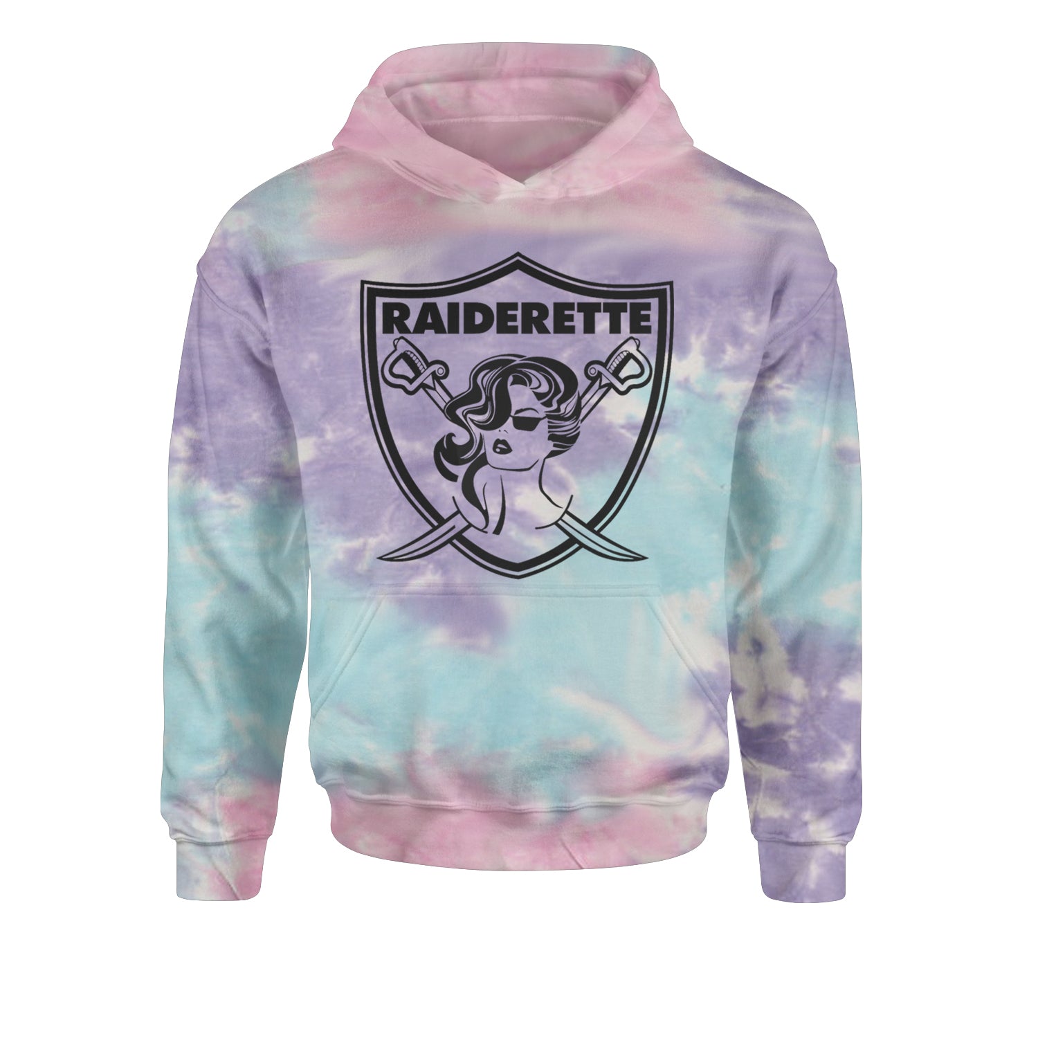 Raiderette Football Gameday Ready Youth-Sized Hoodie Tie-Dye Cotton Candy