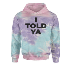 I Told Ya Challenger Black Print Youth-Sized Hoodie Tie-Dye Cotton Candy