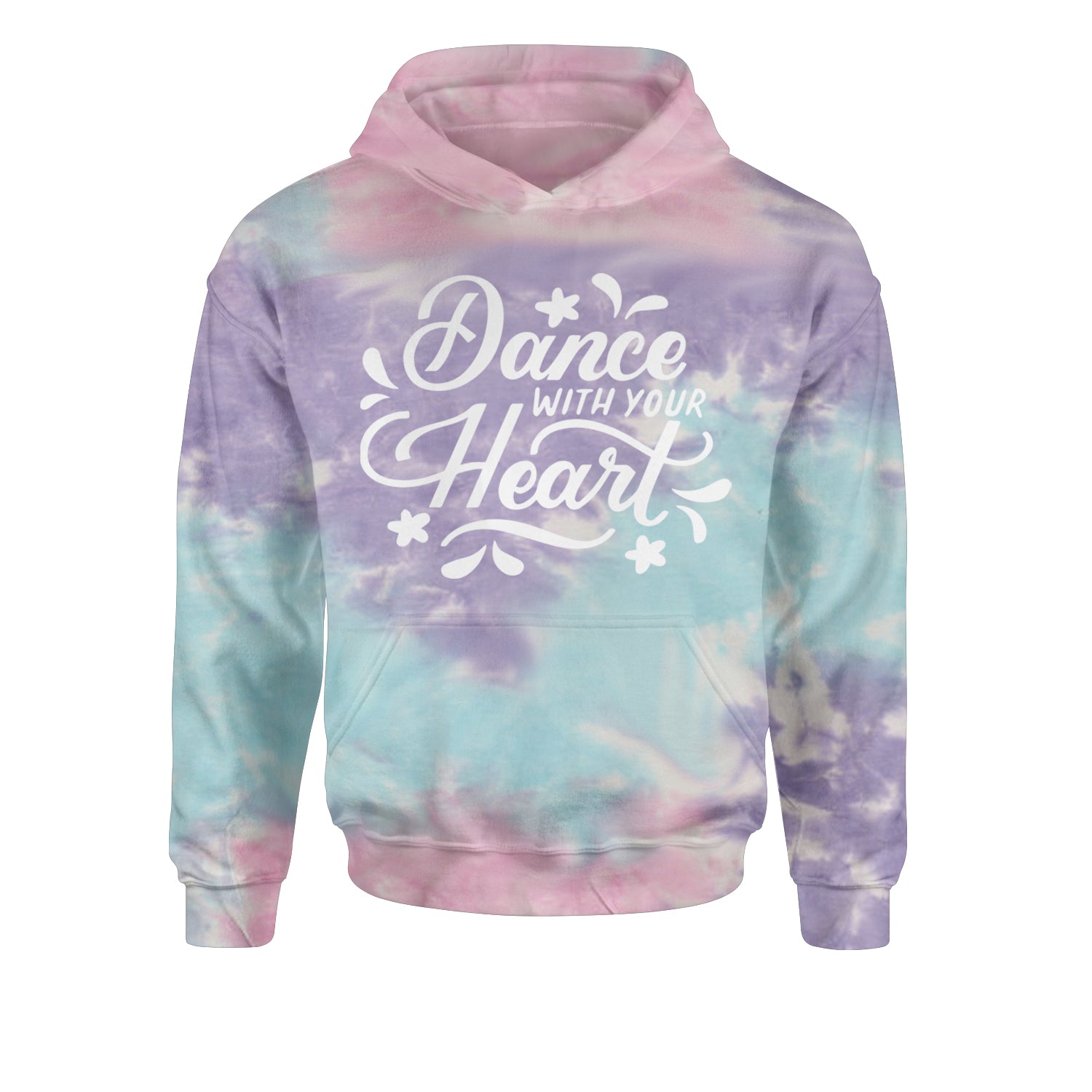 Dance With Your Heart Youth-Sized Hoodie Tie-Dye Cotton Candy