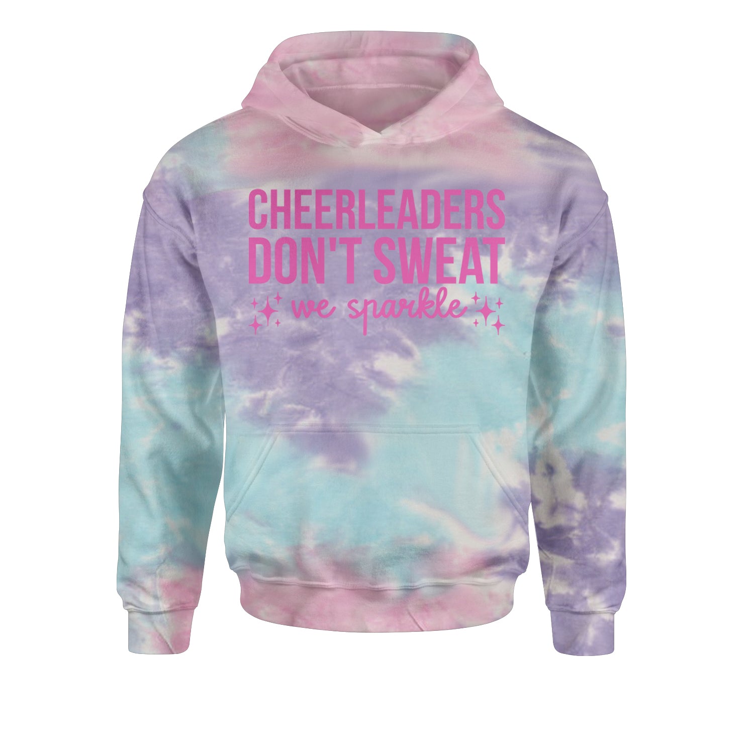 Cheerleaders Don't Sweat, We Sparkle Youth-Sized Hoodie Tie-Dye Cotton Candy