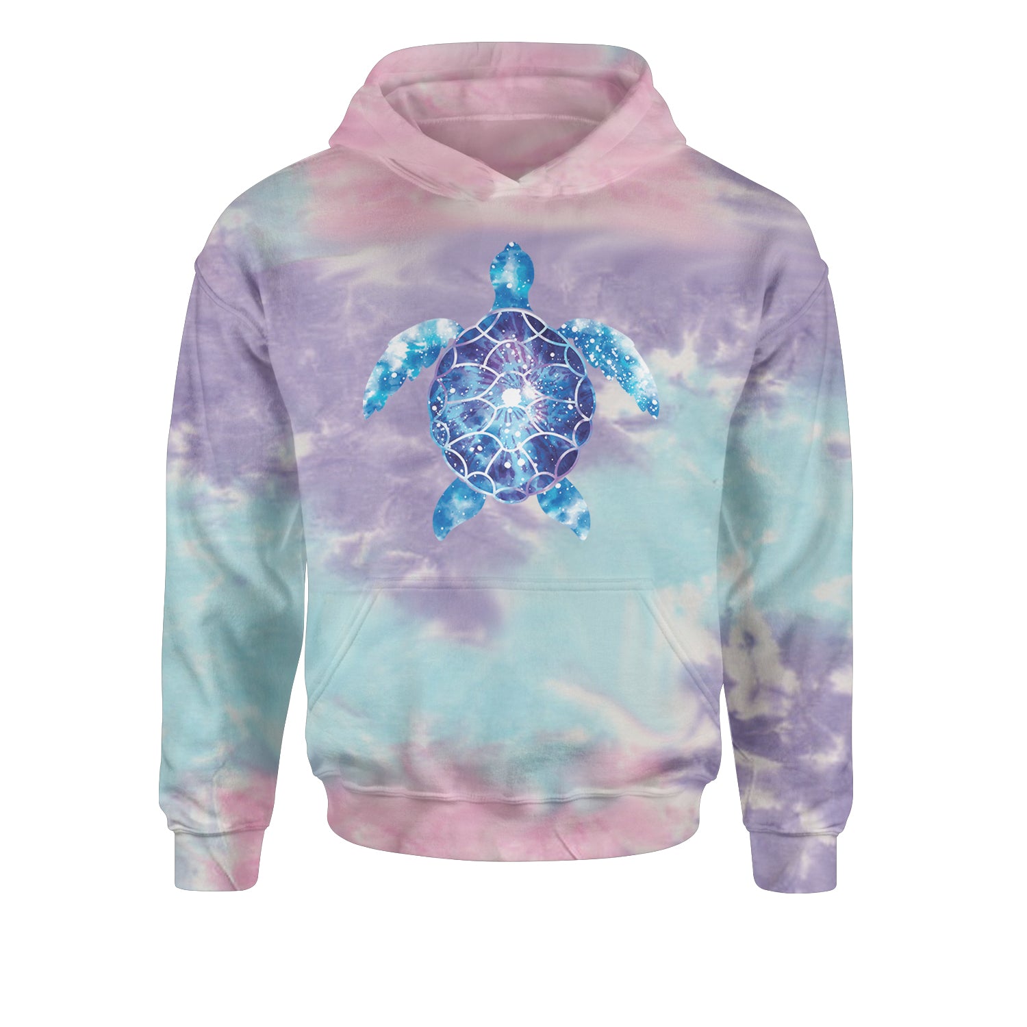 Ocean Aura Tie-Dye Sea Turtle Youth-Sized Hoodie Tie-Dye Cotton Candy