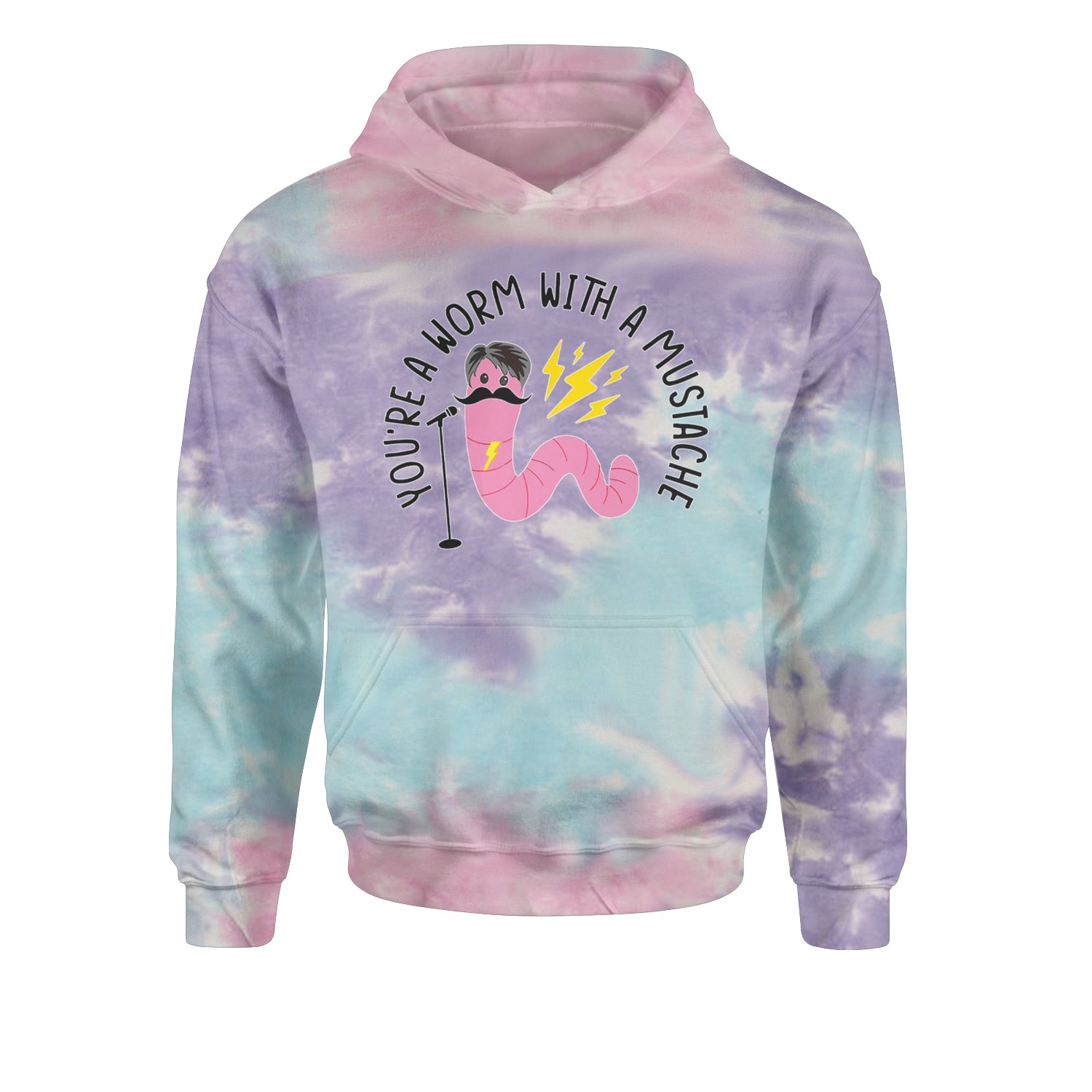 You're A Worm With A Mustache Tom ScandovalYouth-Sized Hoodie Tie-Dye Cotton Candy