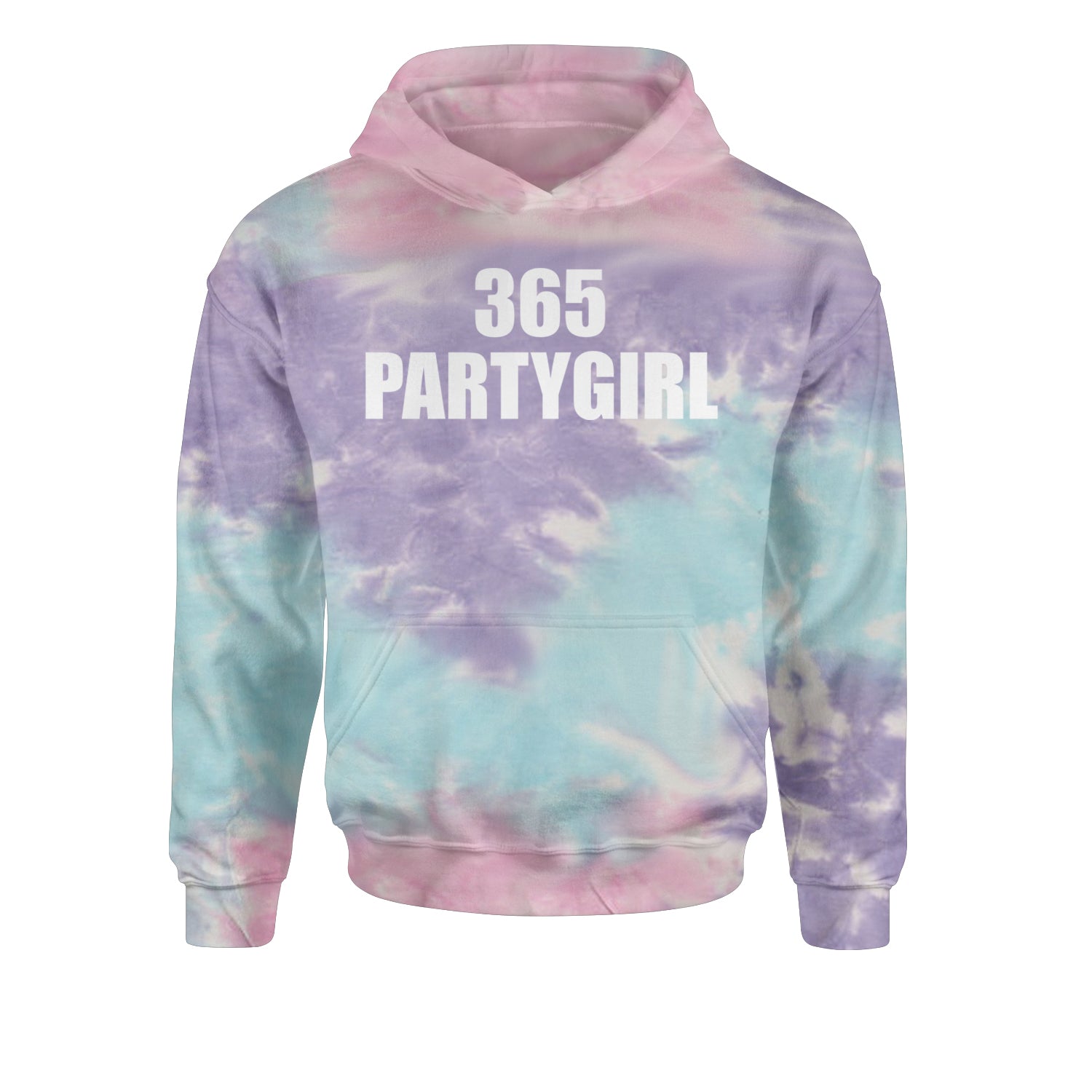 365 Party Girl Brat Girl Summer Youth-Sized Hoodie Tie-Dye Cotton Candy