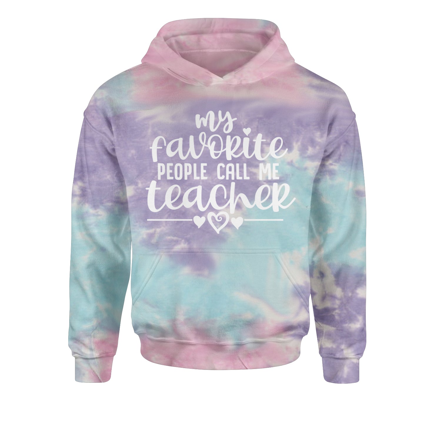 My Favorite People Call Me Teacher Youth-Sized Hoodie Tie-Dye Cotton Candy