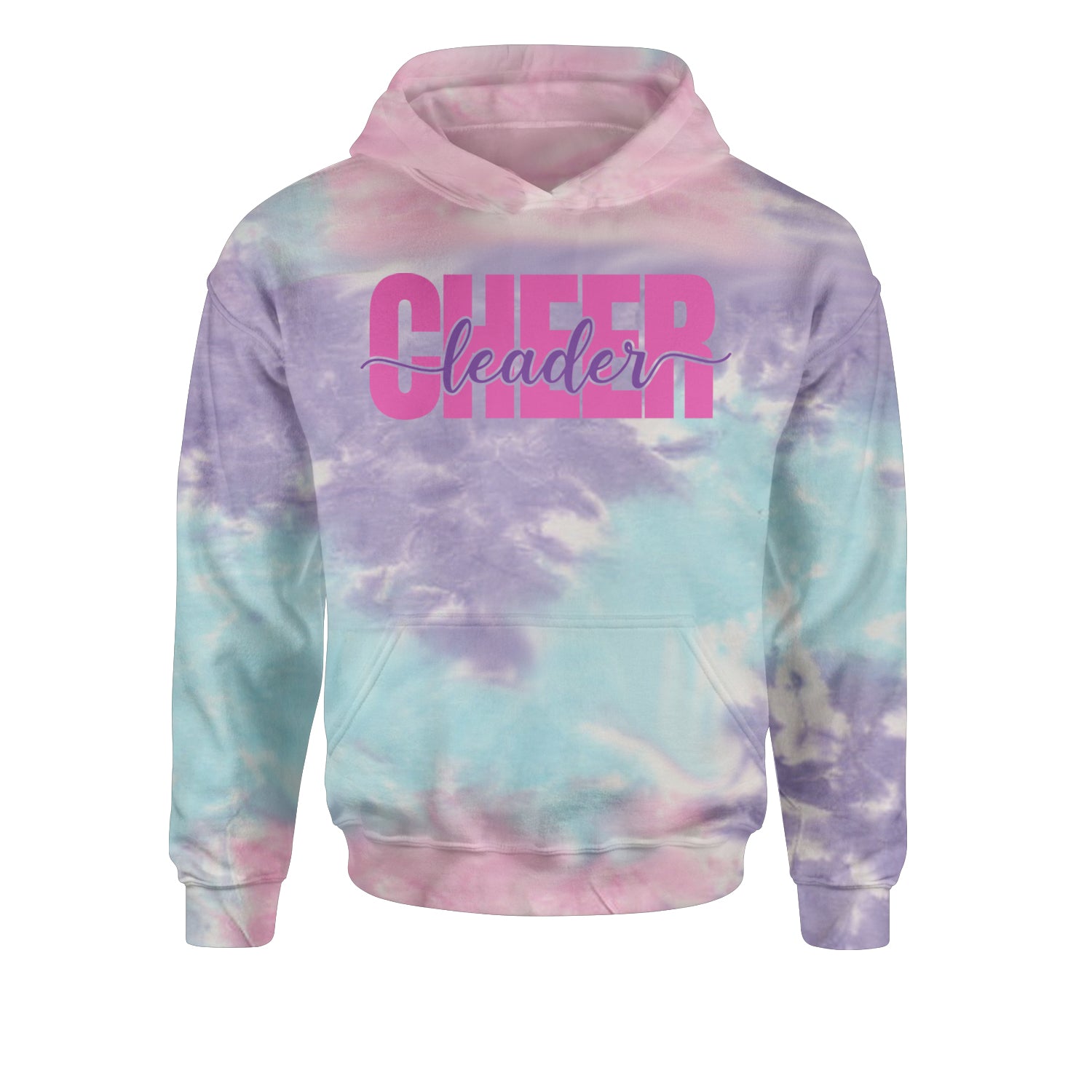 Cheerleader with Scripted Flair Youth-Sized Hoodie Tie-Dye Cotton Candy