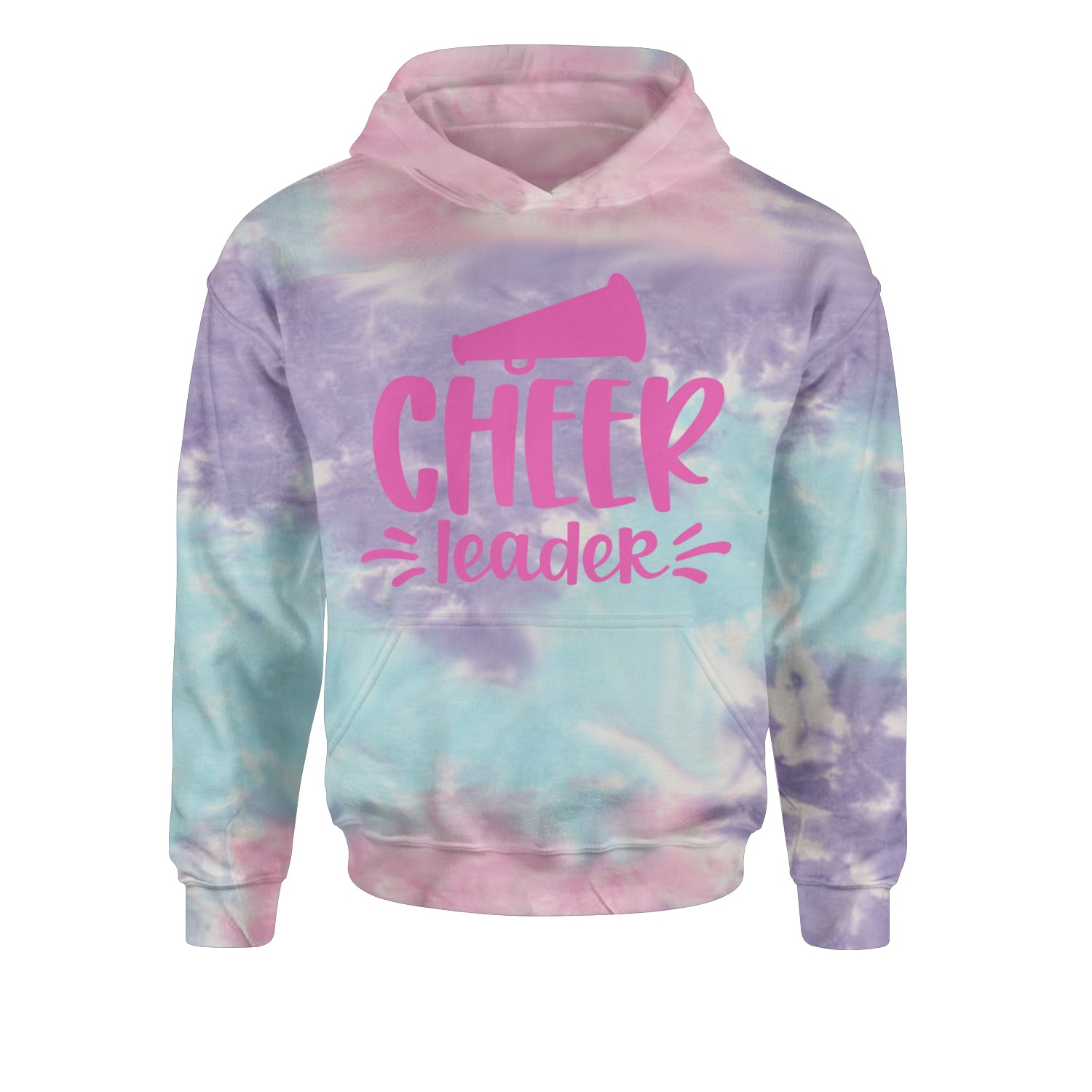 Cheerleader Bullhorn Youth-Sized Hoodie Tie-Dye Cotton Candy