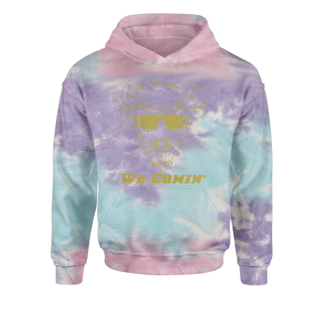 We Coming Coach Prime Colorado Youth-Sized Hoodie Tie-Dye Cotton Candy