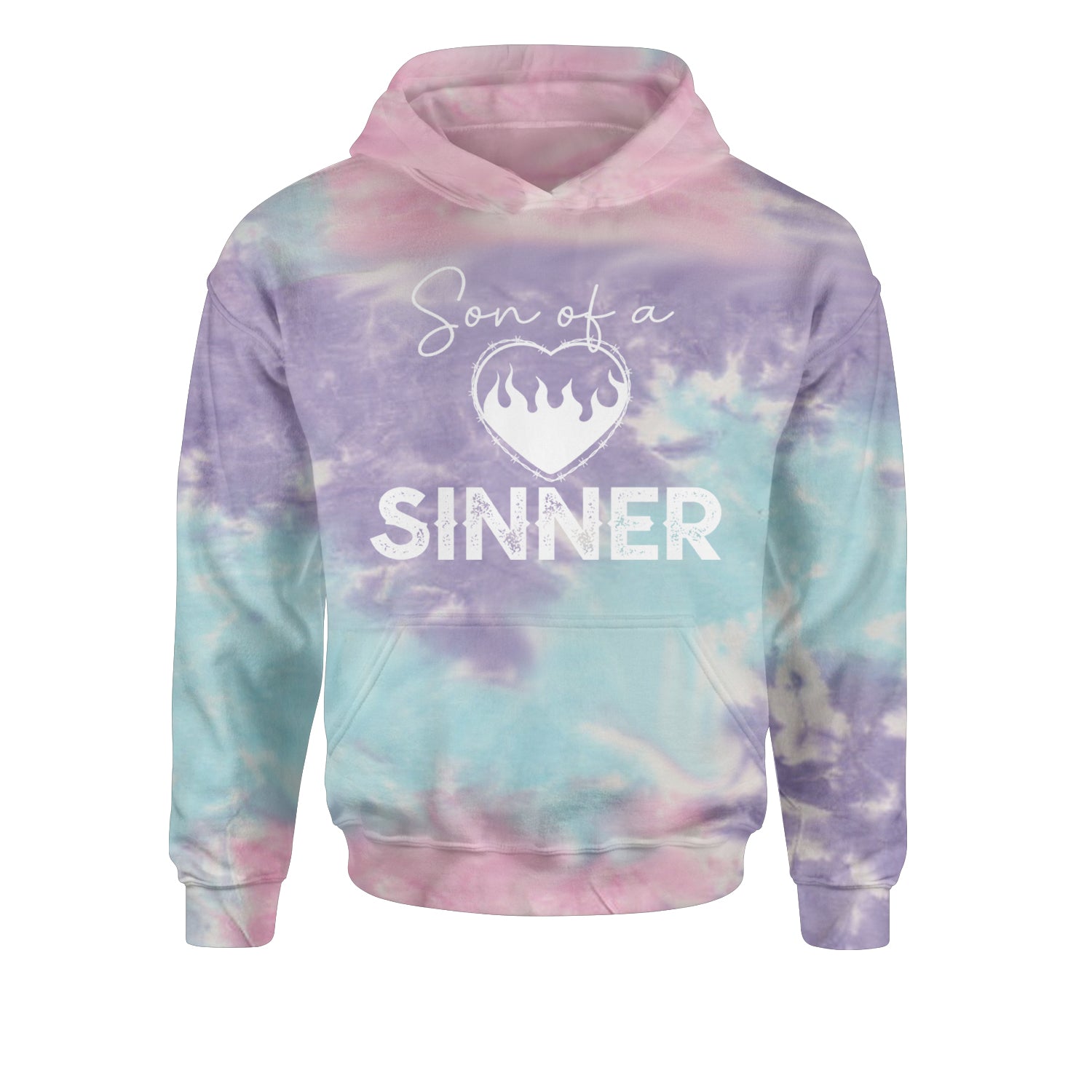 Son Of A Sinner Somebody Save Me From Myself  Youth-Sized Hoodie Tie-Dye Cotton Candy