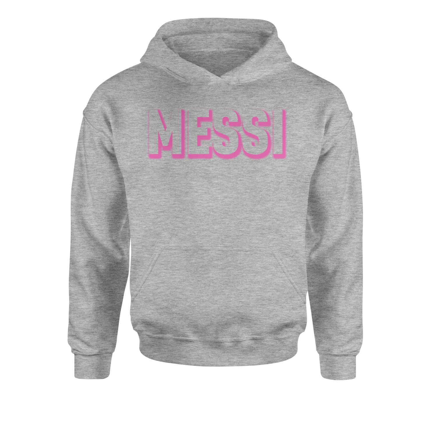 Messi OUTLINE Miami Futbol Youth-Sized Hoodie Heather Grey