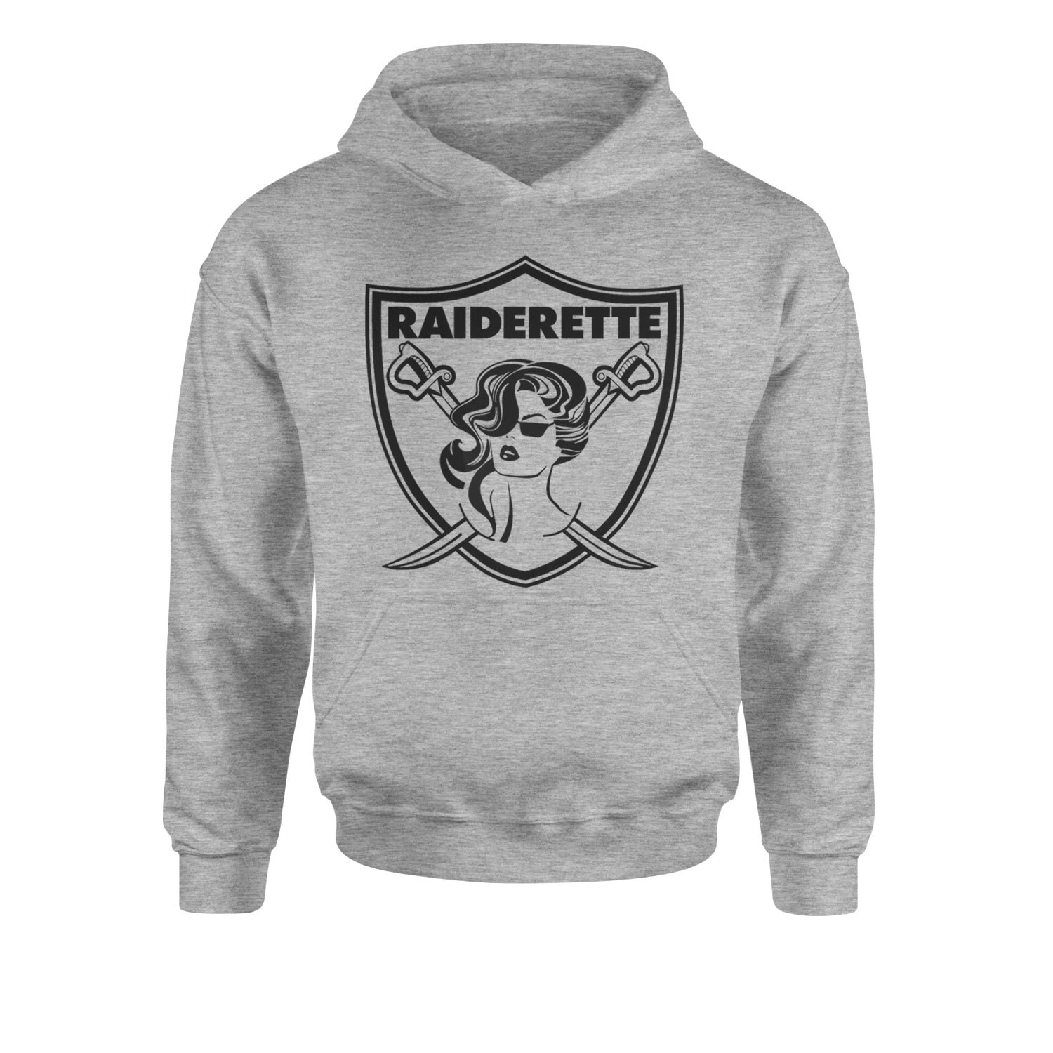 Raiderette Football Gameday Ready Youth-Sized Hoodie Heather Grey