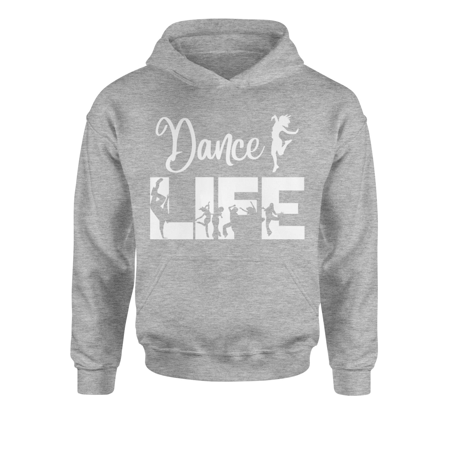 Dance Life Silhouette Dancers Youth-Sized Hoodie Heather Grey