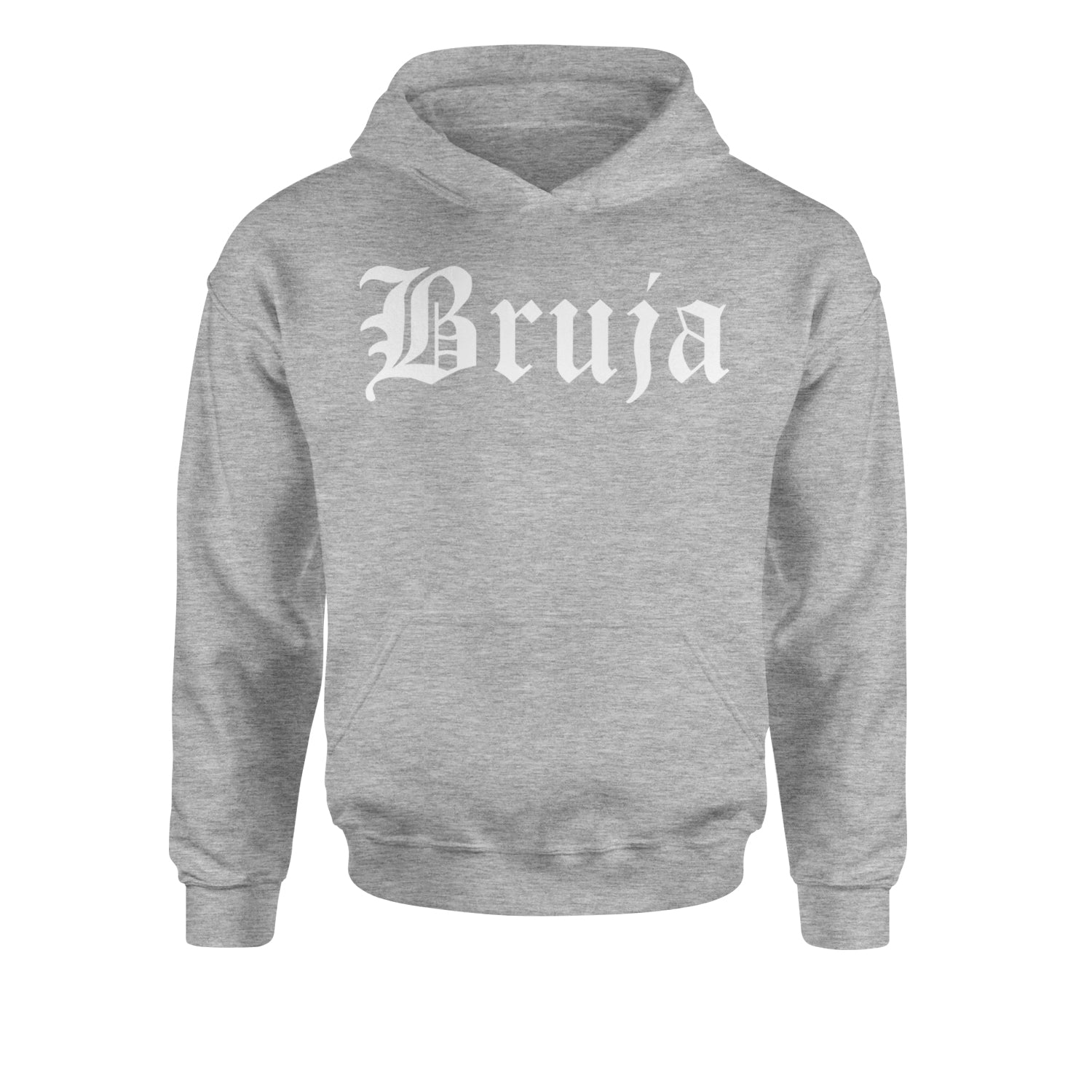 Bruja Gothic Spanish Witch Youth-Sized Hoodie Heather Grey