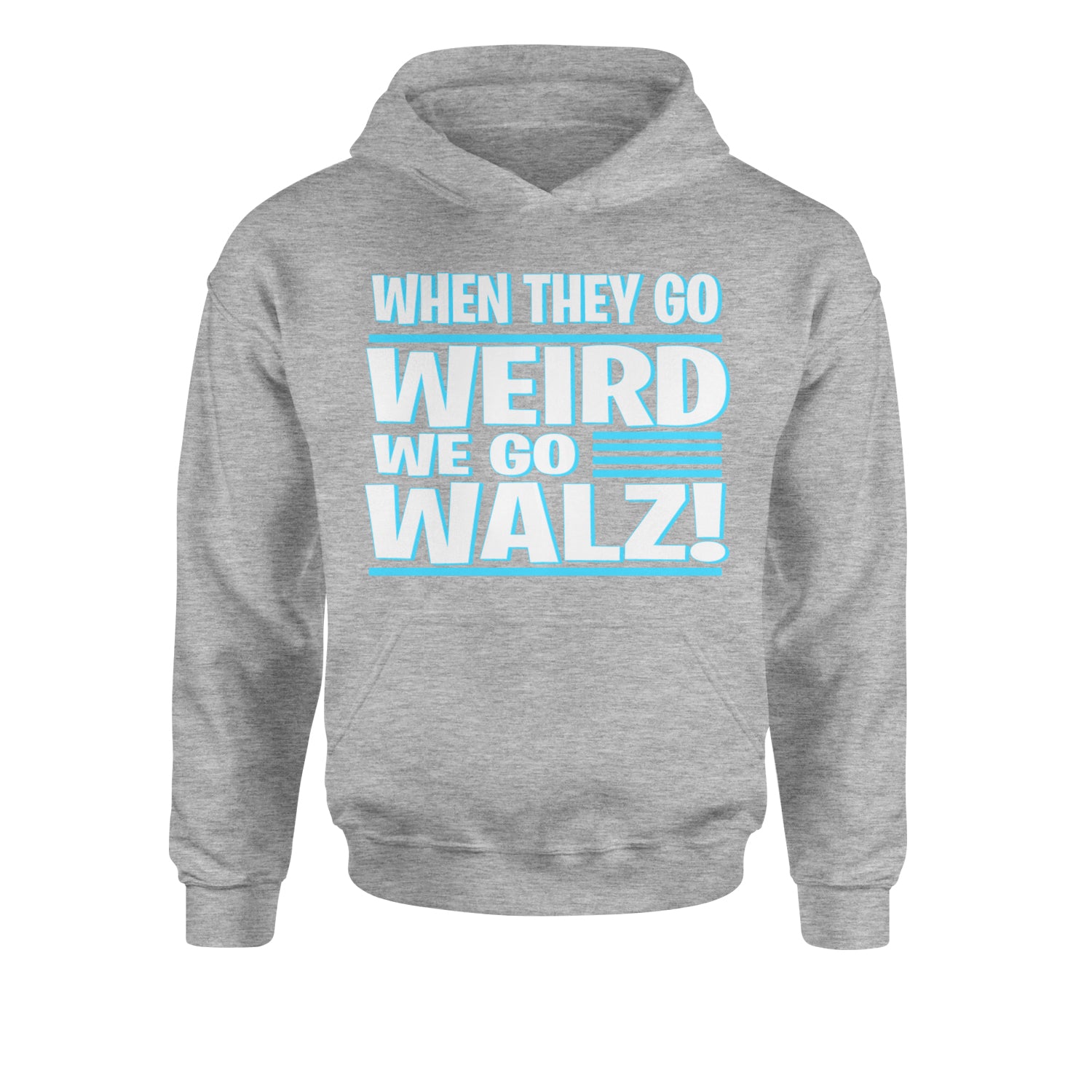 When They Go Weird We Go Walz Youth-Sized Hoodie Heather Grey