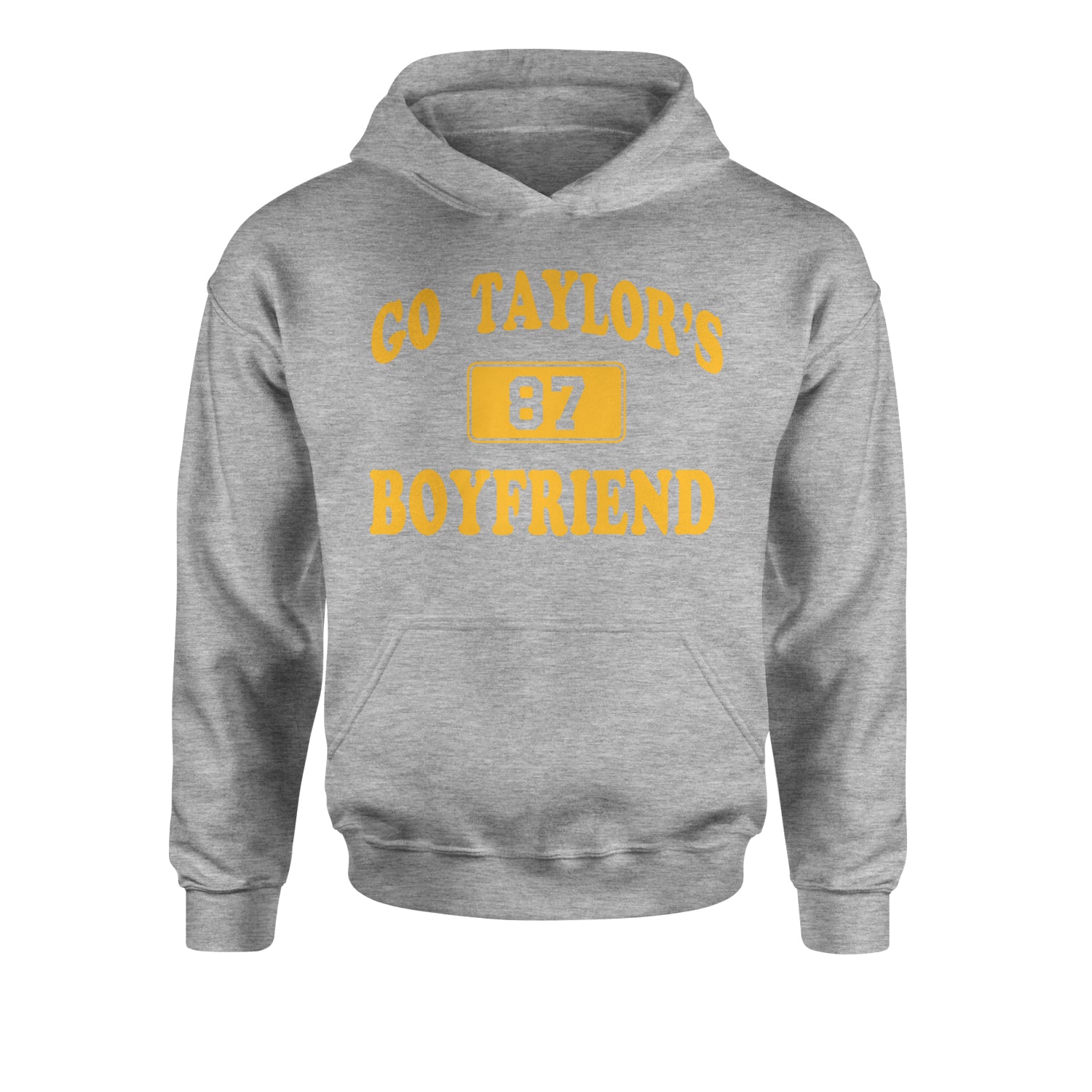 Go Taylor's Boyfriend Kansas City Youth-Sized Hoodie Heather Grey