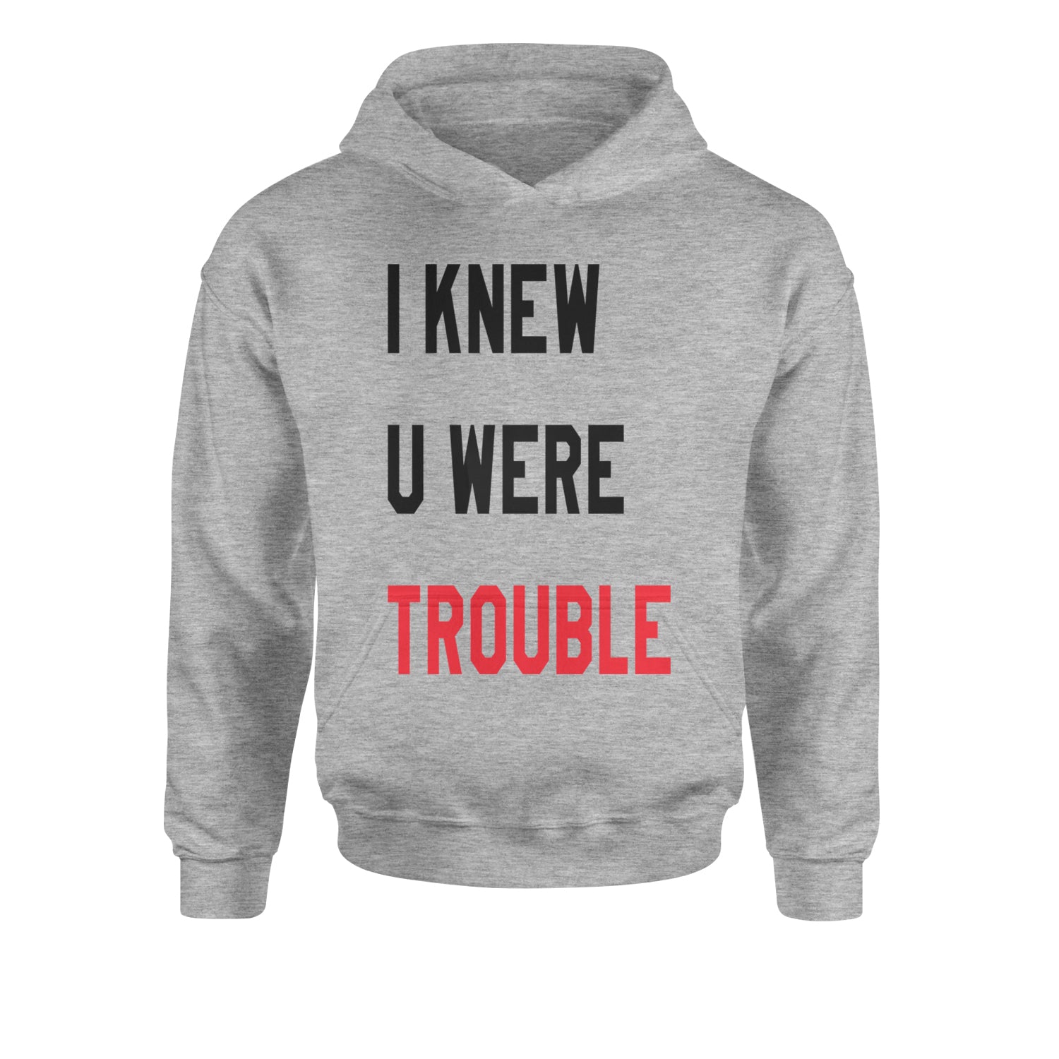 I Knew You Were Trouble New TTPD Era Youth-Sized Hoodie Heather Grey